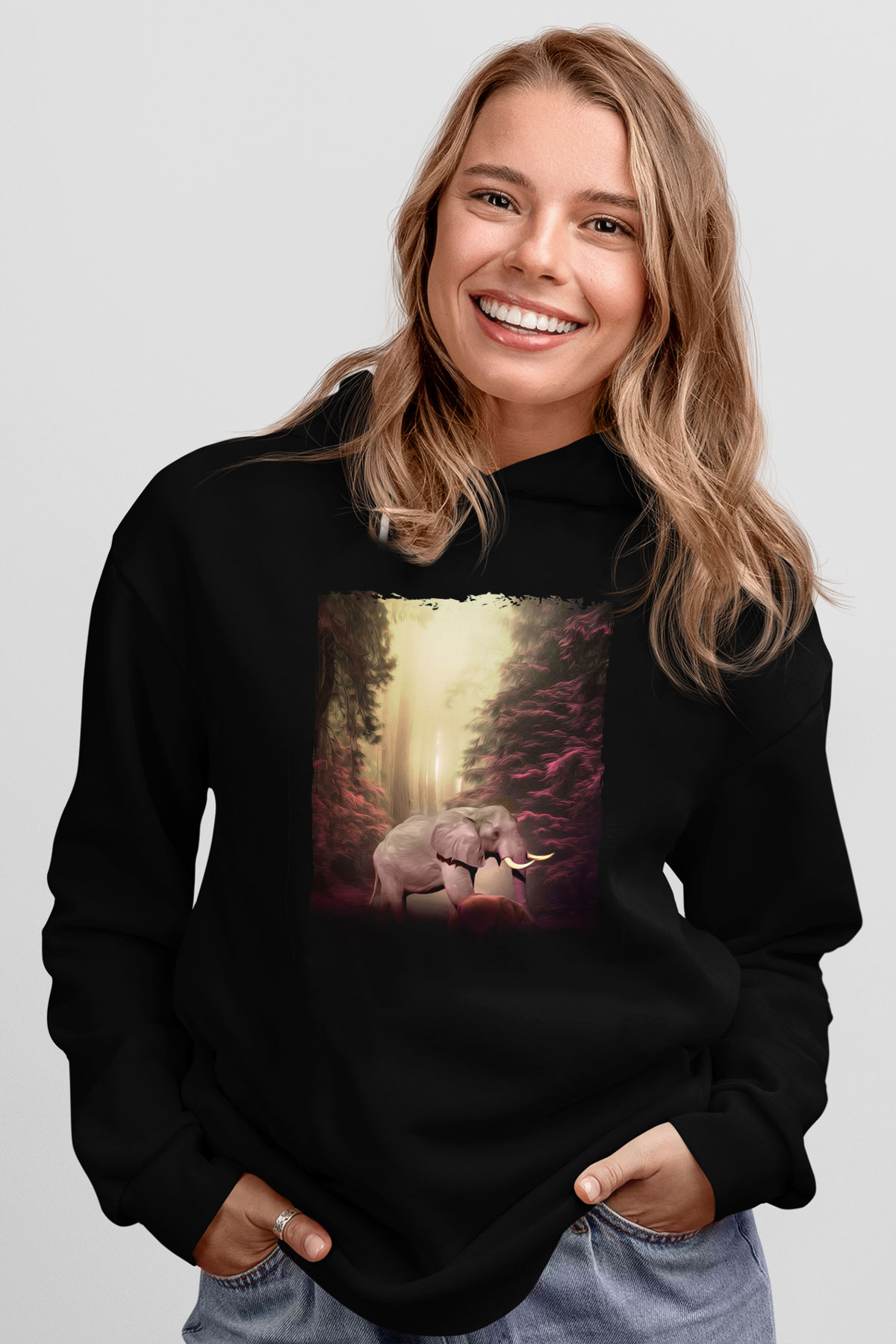 Fil Siyah Unisex Hoodie
