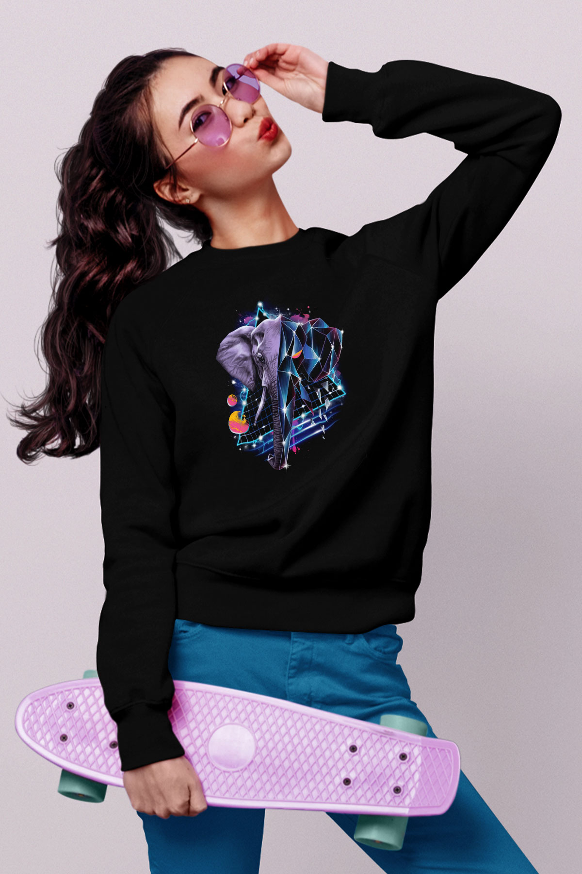 Fil Siyah Unisex Sweatshirt