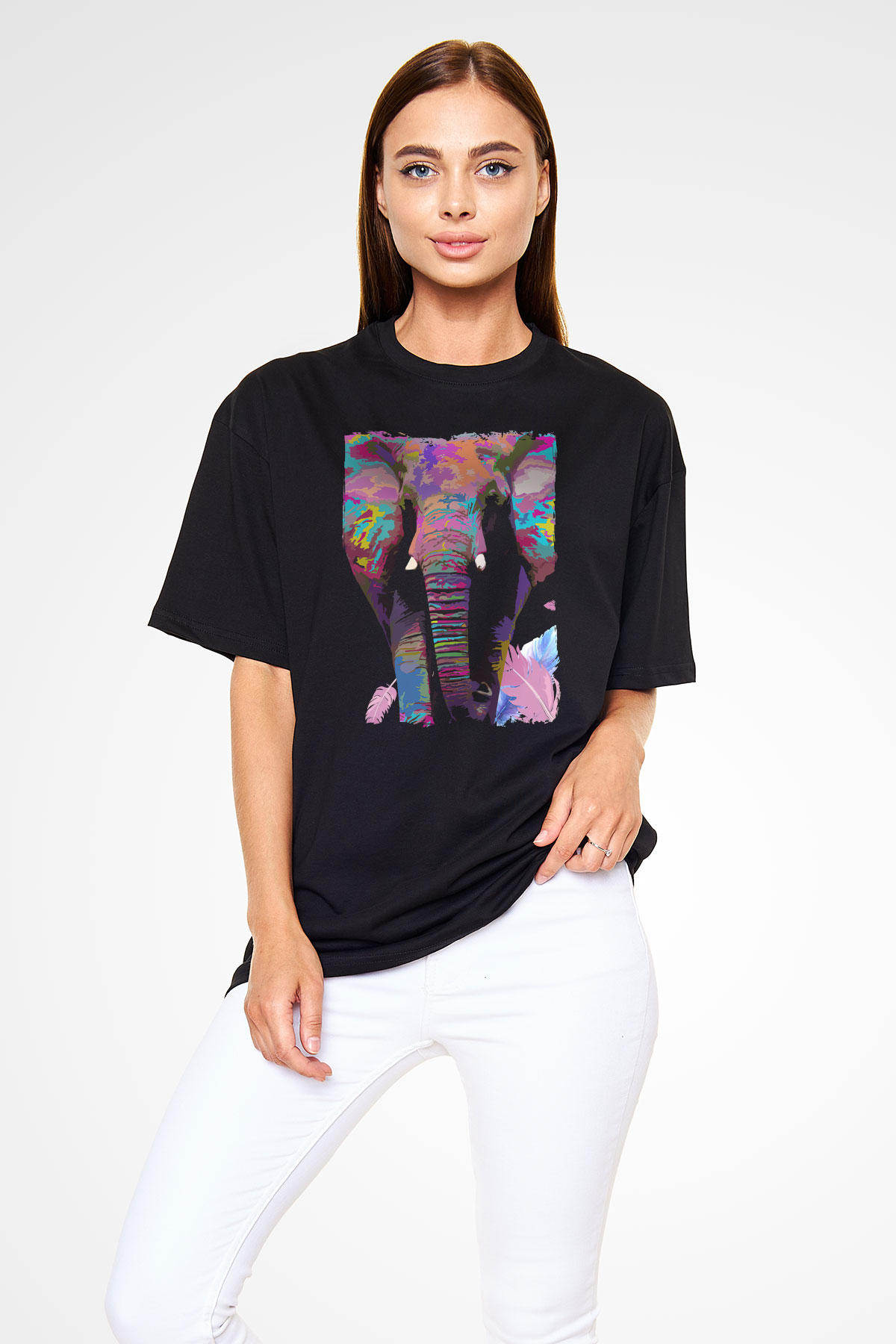 Fil Siyah Oversize Tişört Oversize T-shirt - TişörtFabrikası