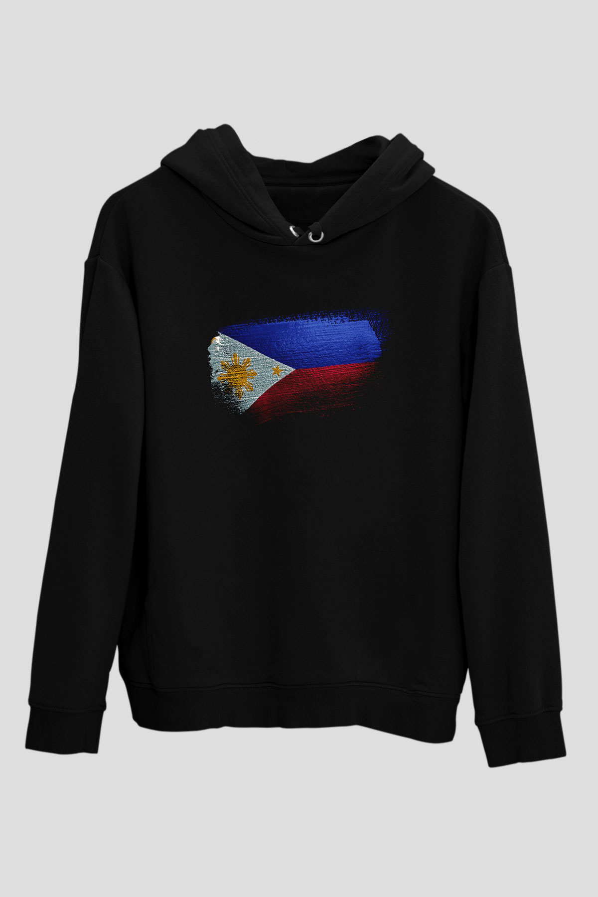 Filipinler - Philippines Bayrağı Baskılı Unisex Siyah Hoodie
