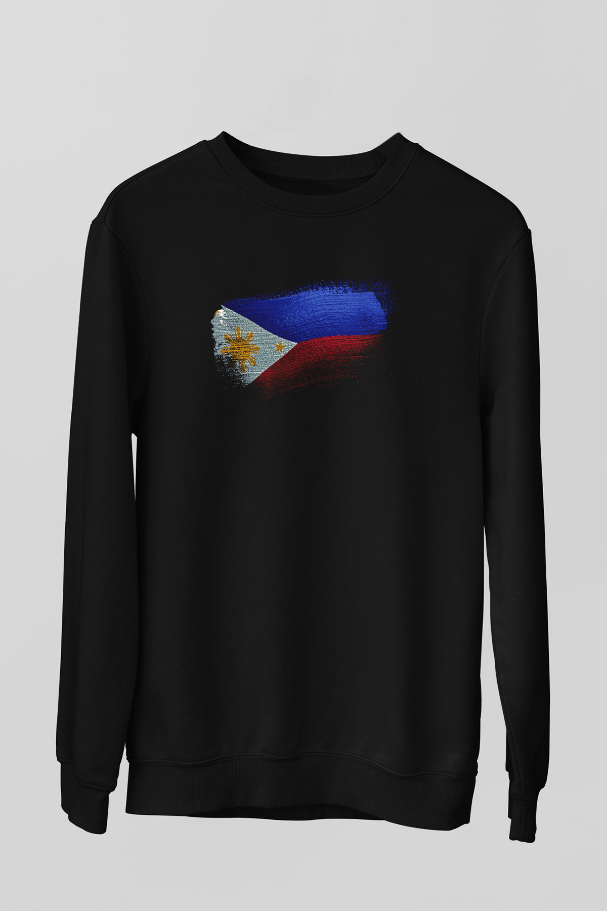Filipinler - Philippines Bayrağı Baskılı Unisex Siyah Sweatshirt