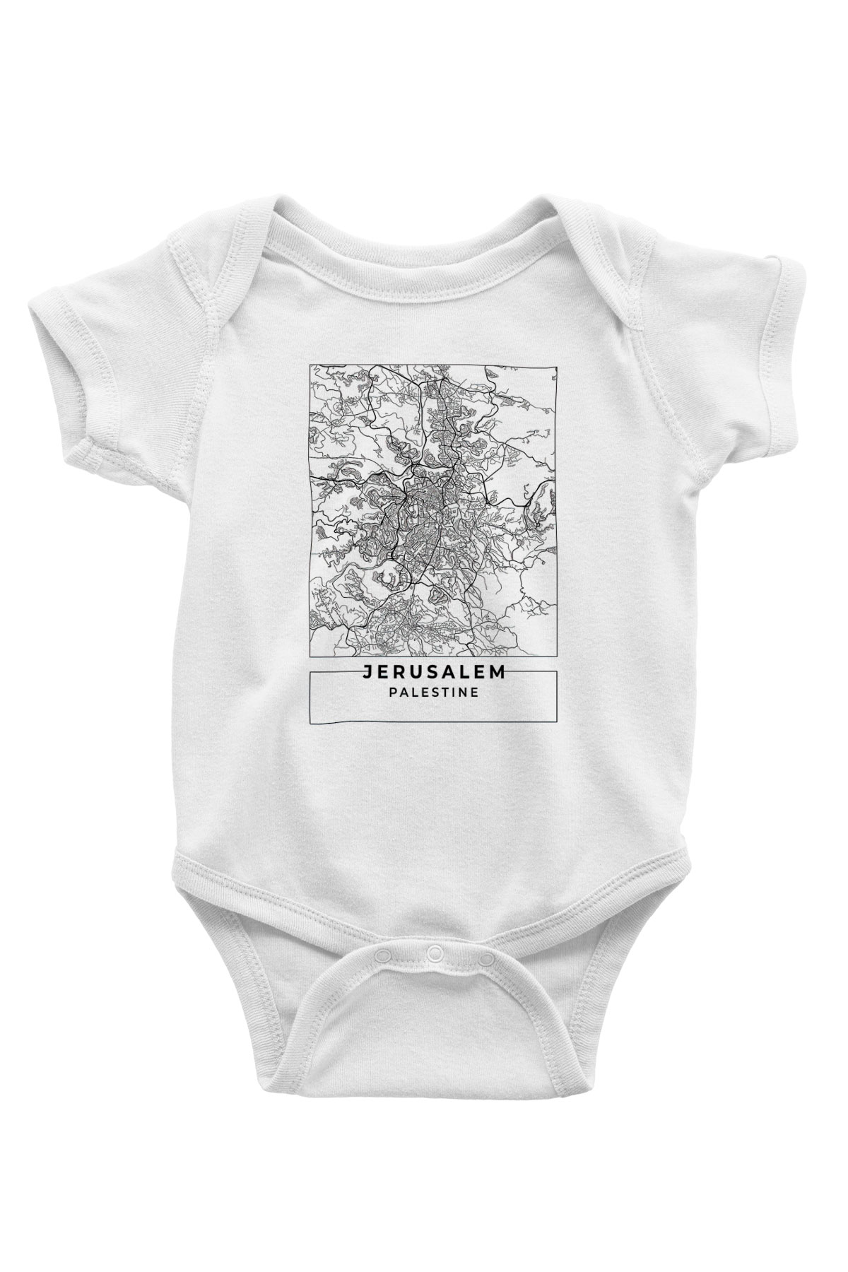 Filistin Baskılı Beyaz Unisex Bebek Body - Zıbın