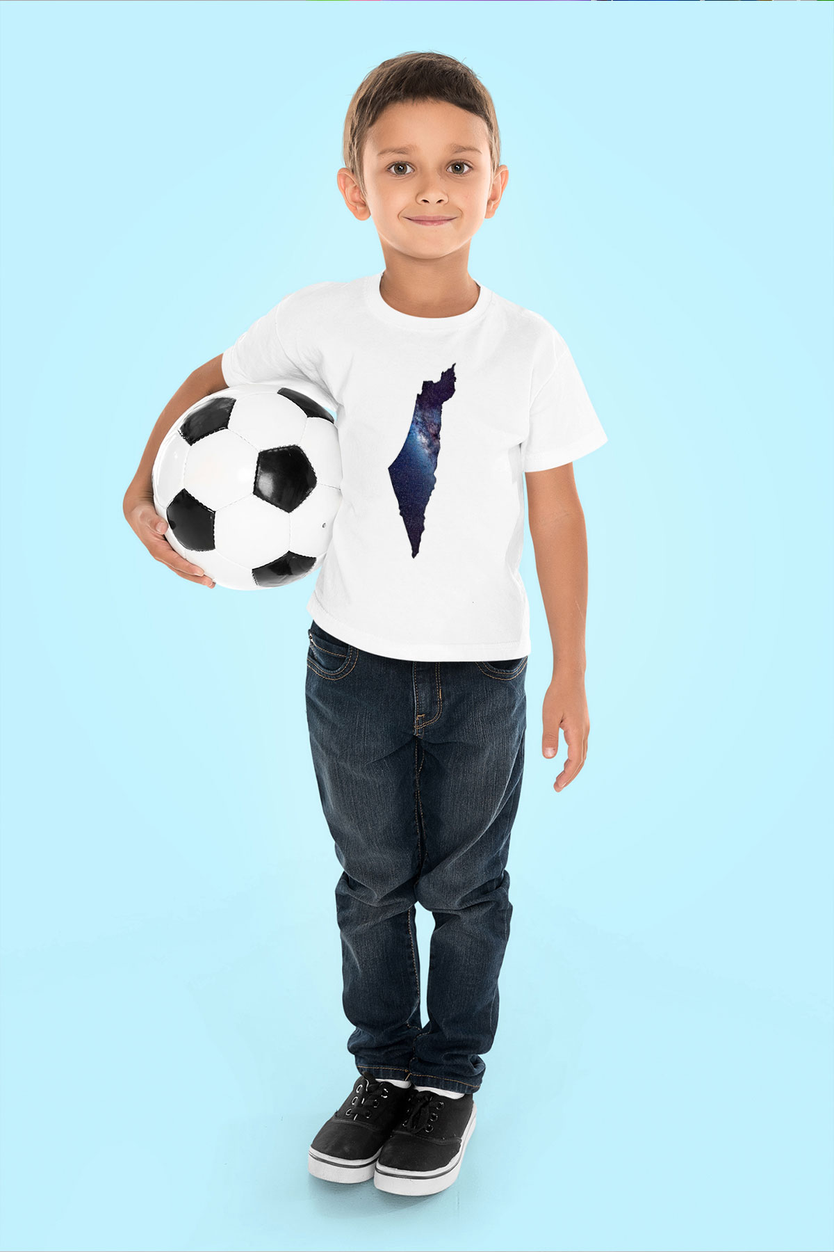 Filistin Baskılı Beyaz Unisex Beyaz Çocuk Tişört - Tshirt