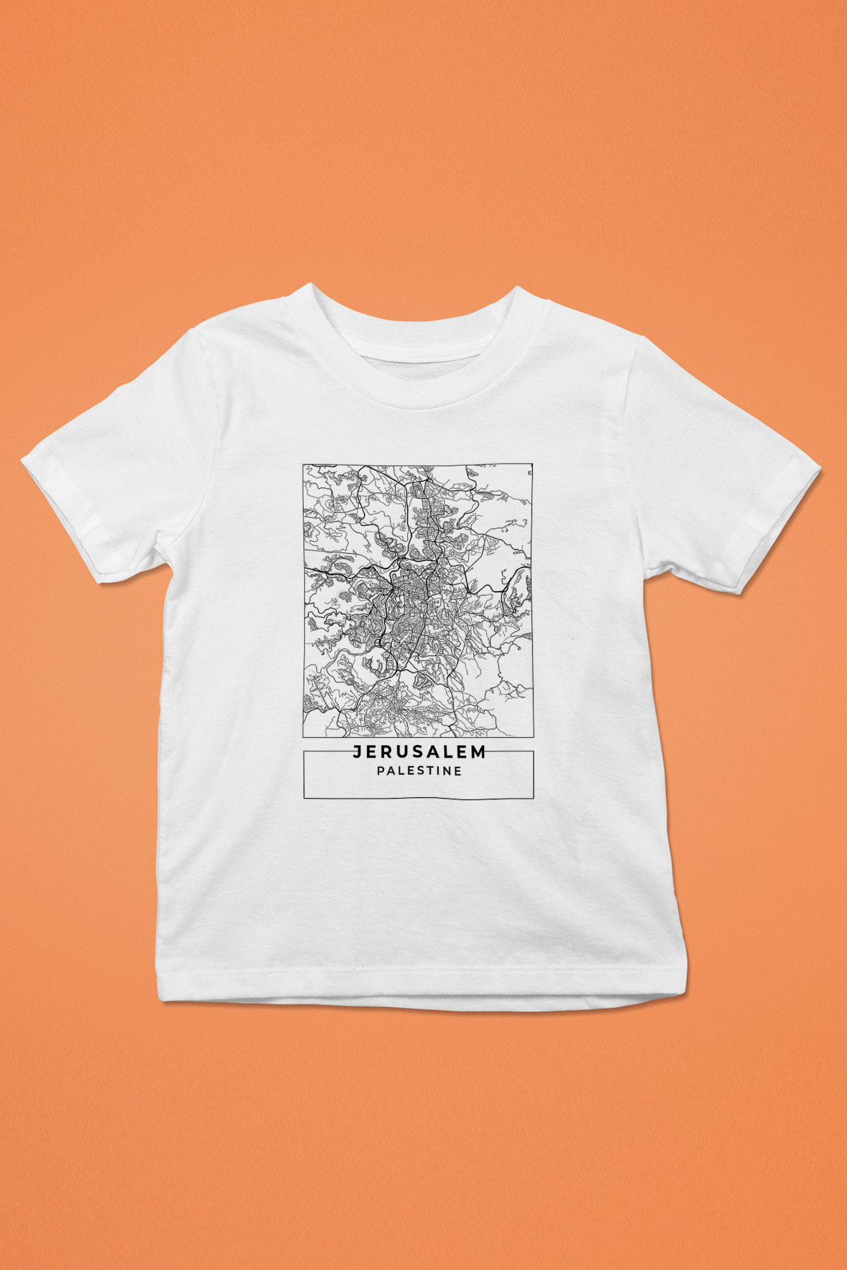 Filistin Baskılı Beyaz Unisex Beyaz Çocuk Tişört - Tshirt