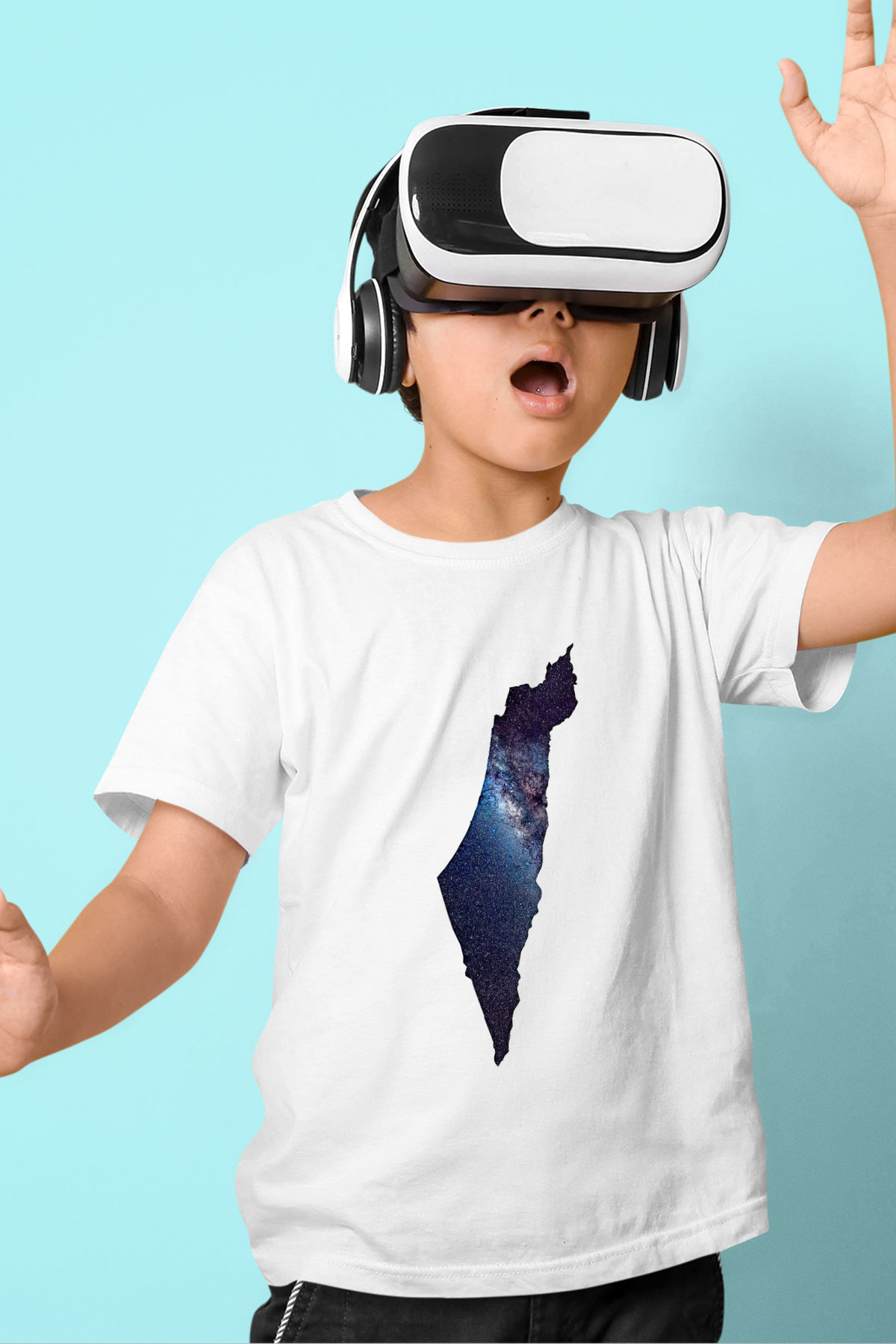 Filistin Baskılı Beyaz Unisex Beyaz Çocuk Tişört - Tshirt