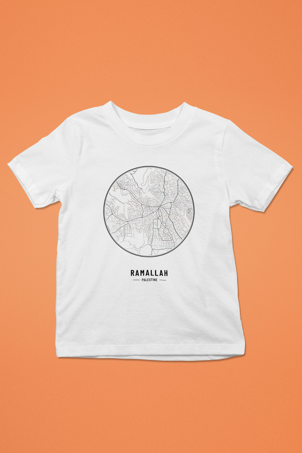 Filistin Baskılı Beyaz Unisex Beyaz Çocuk Tişört - Tshirt