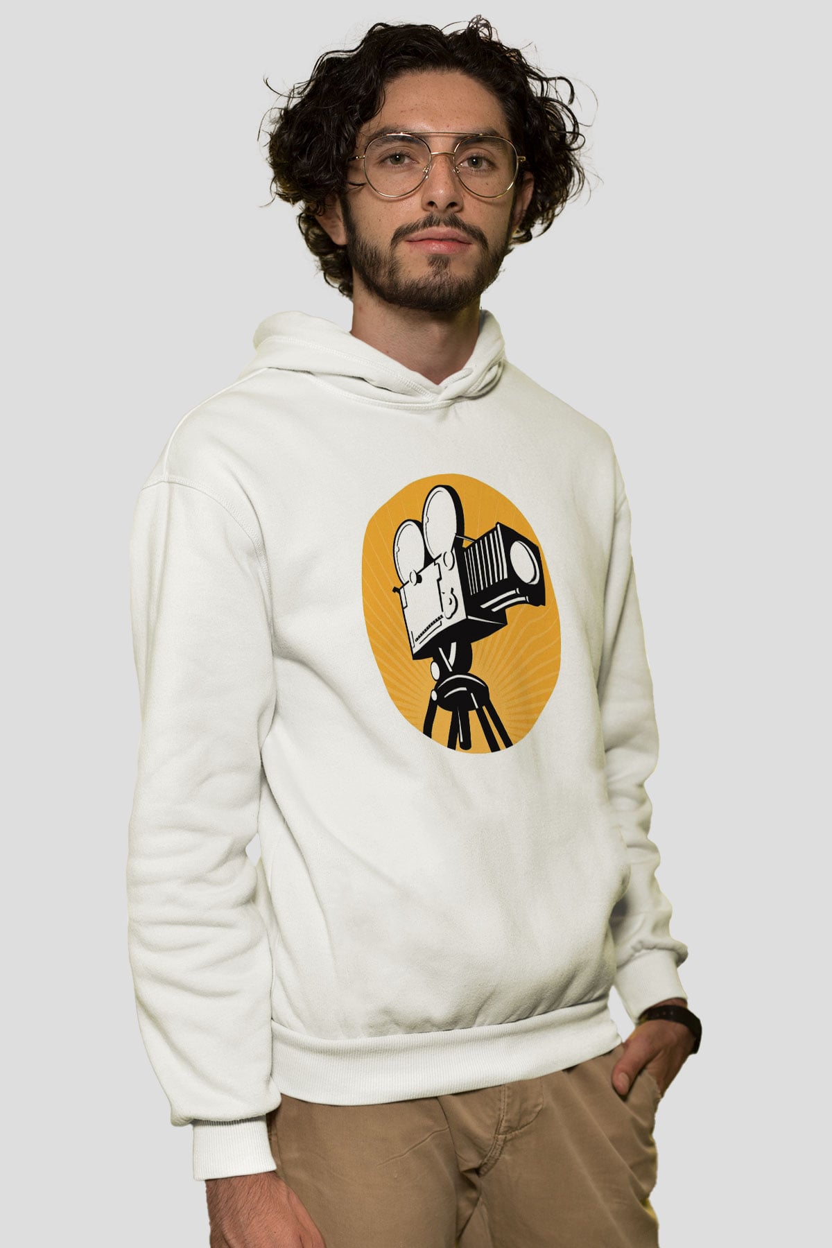 Film yönetmeni Beyaz Unisex Hoodie