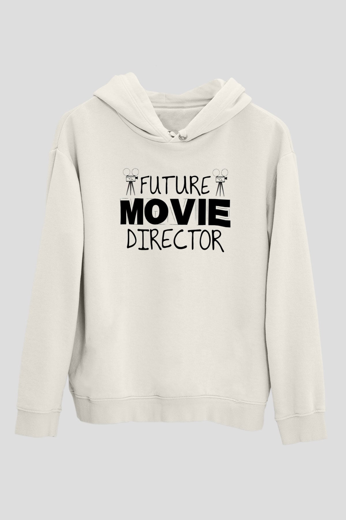 Film yönetmeni Beyaz Unisex Kapüşonlu Sweatshirt
