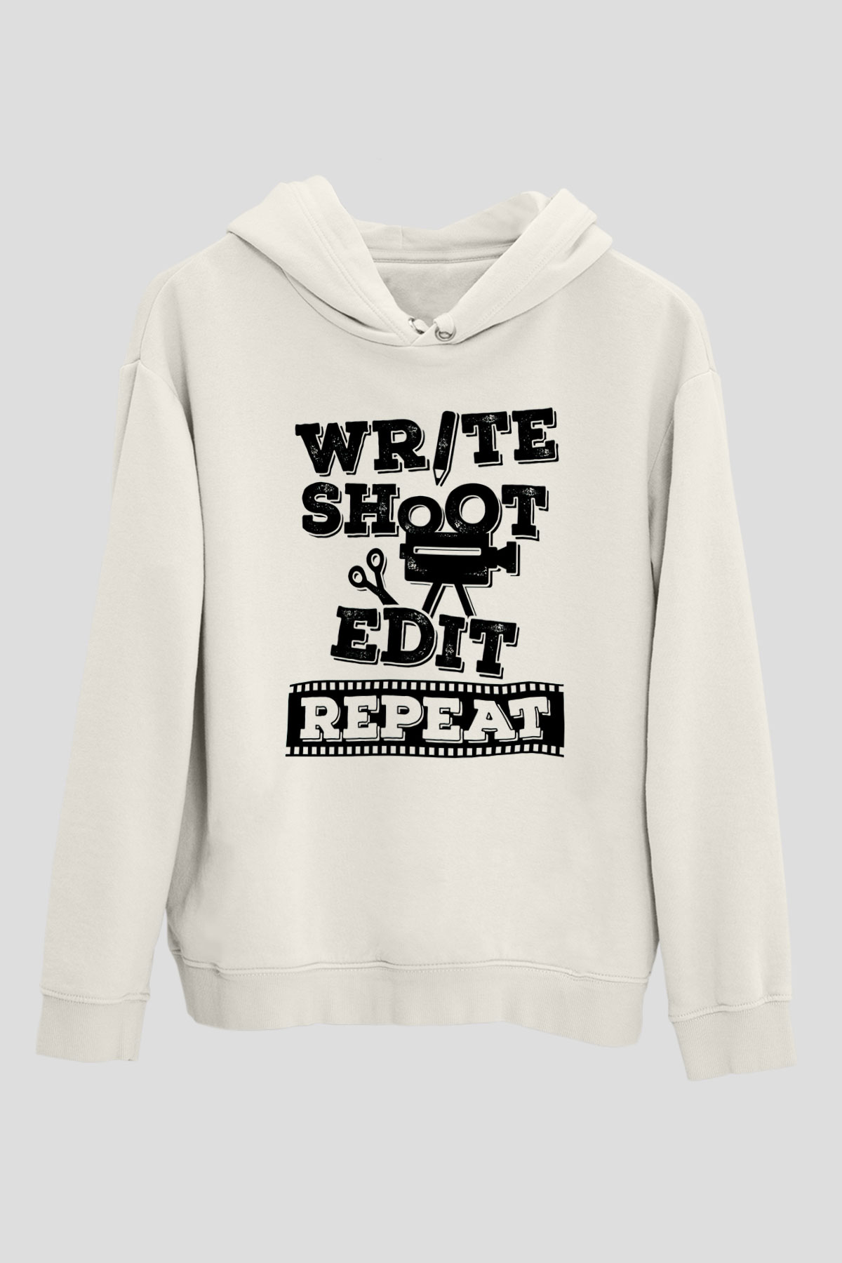 Film yönetmeni Beyaz Unisex Kapüşonlu Sweatshirt