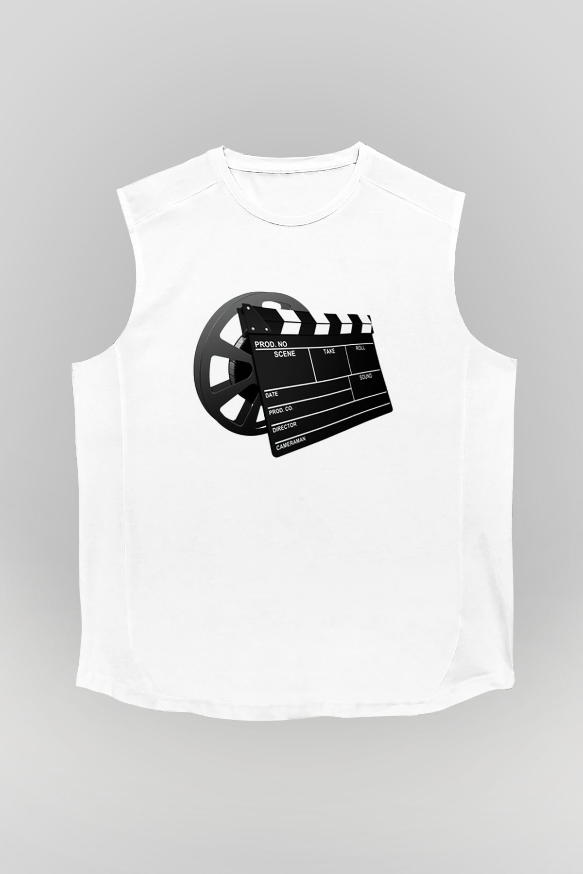 Film yönetmeni Beyaz Unisex Kolsuz Tişört