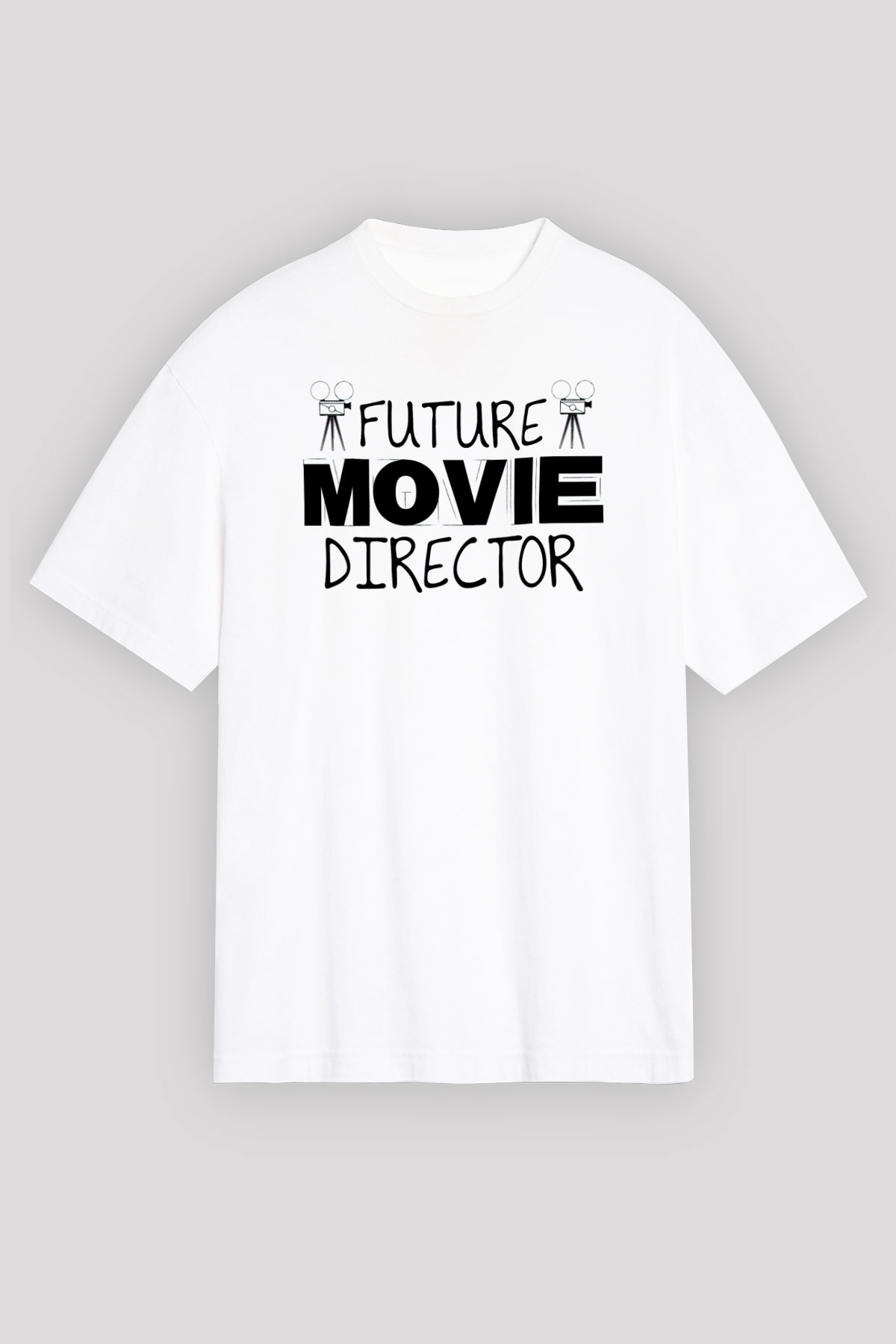Film yönetmeni Beyaz Oversize Tişört Oversize T-shirt - TişörtFabrikası
