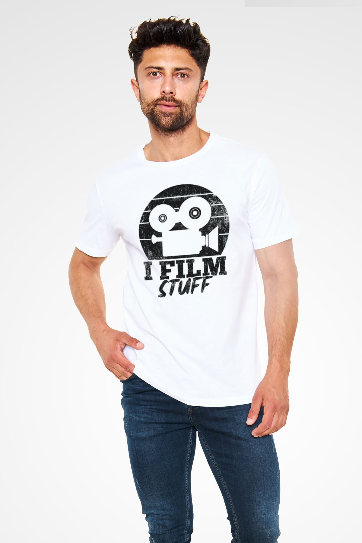 Film yönetmeni Beyaz Unisex Tişört T-Shirt - TişörtFabrikası