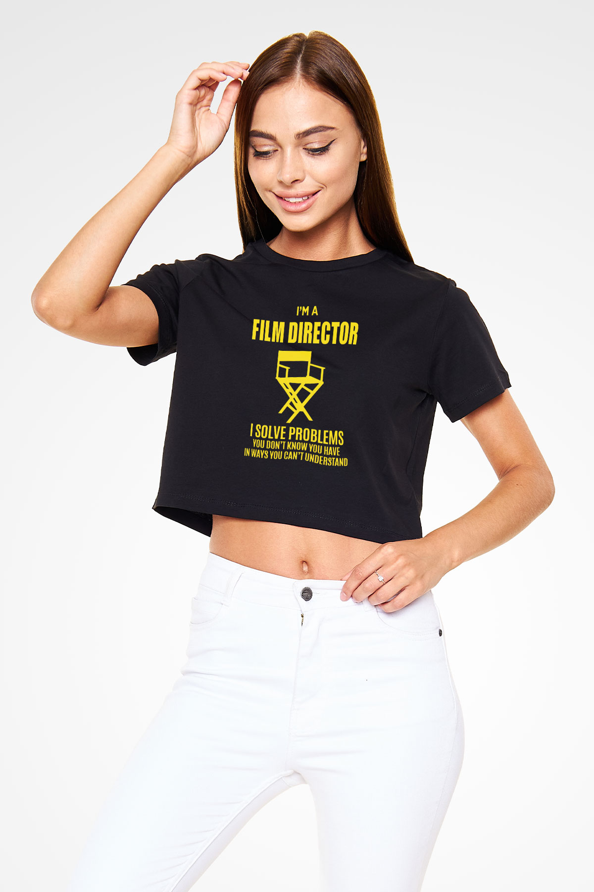 Film yönetmeni Siyah  Crop Top Tişört