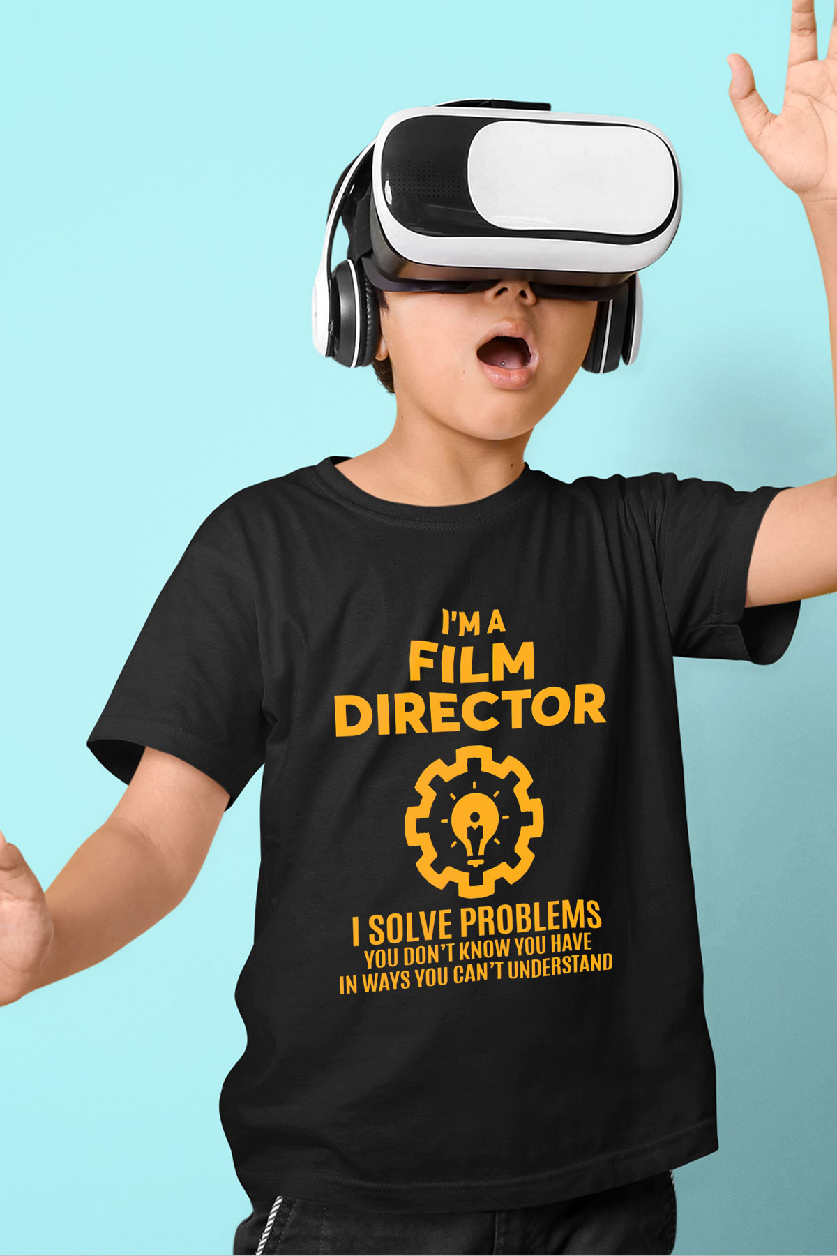 Film yönetmeni Siyah Unisex Çocuk Tişört