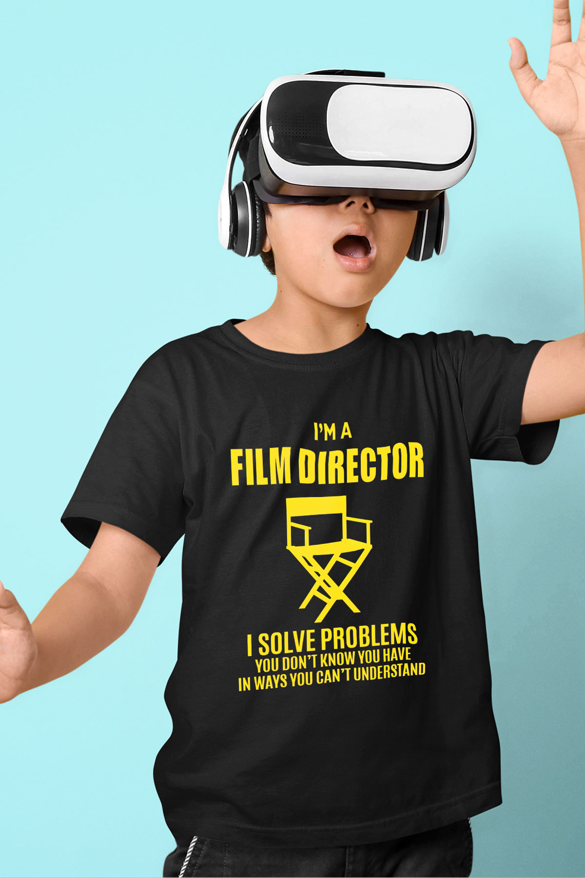 Film yönetmeni Siyah Unisex Çocuk Tişört