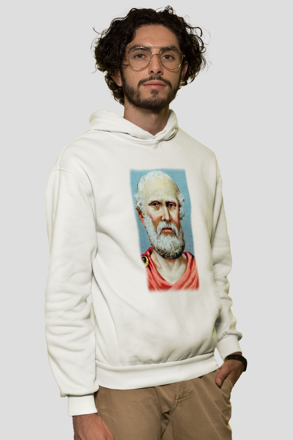 Filozof Beyaz Unisex Hoodie