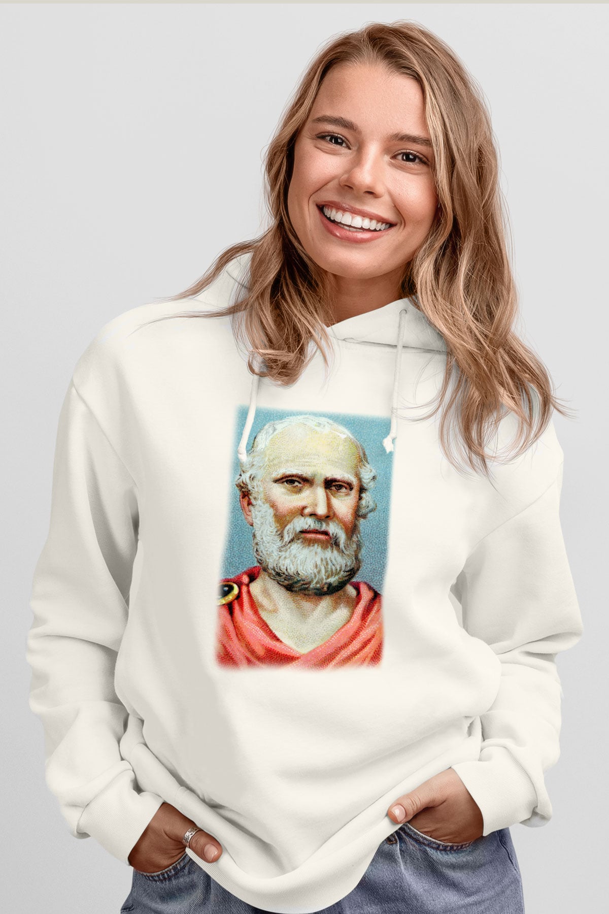 Filozof Beyaz Unisex Hoodie