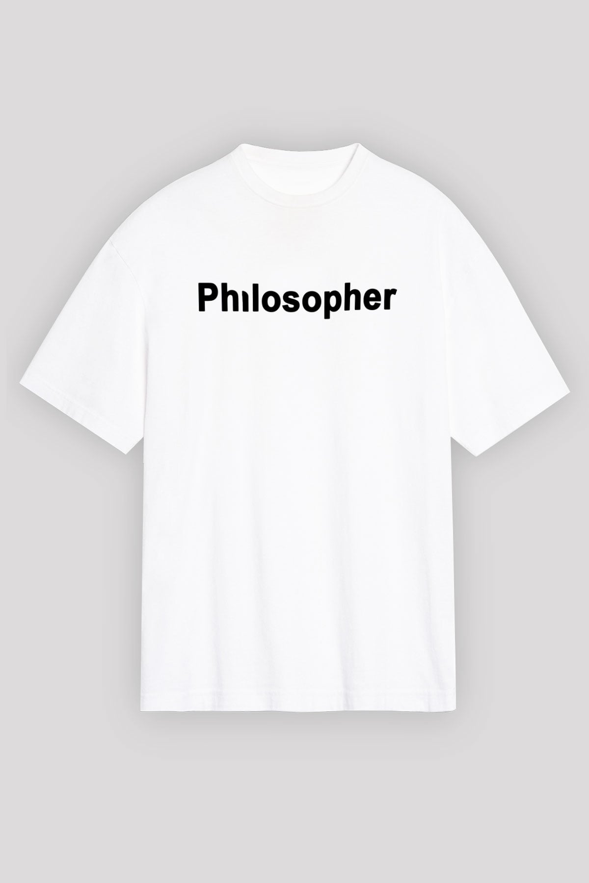 Filozof Beyaz Unisex Oversize Tişört T-Shirt