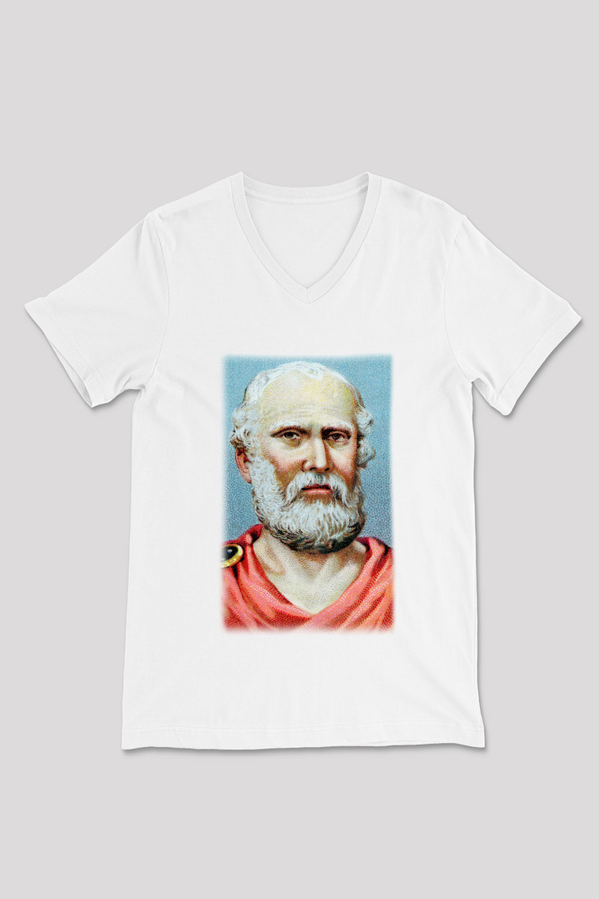 Filozof Beyaz Unisex V Yaka Tişört T-Shirt