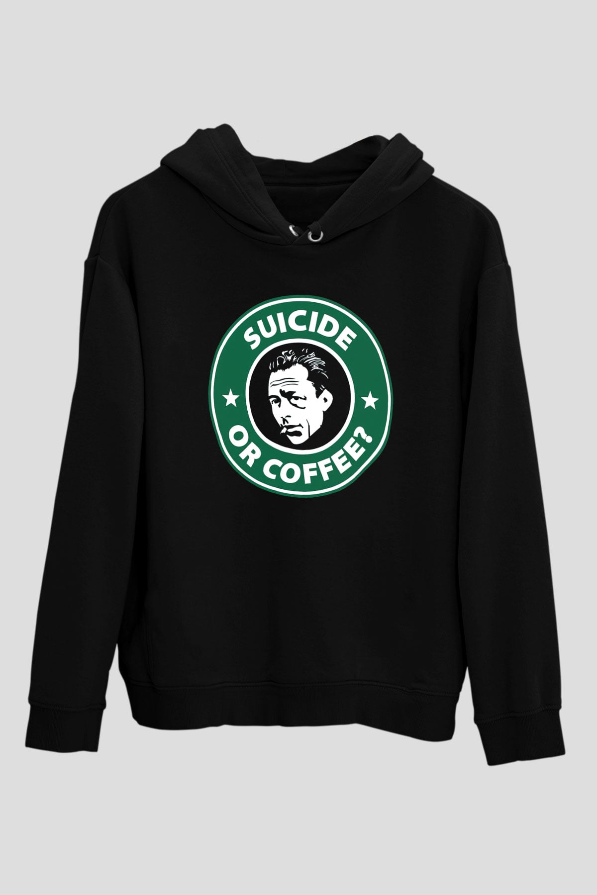 Filozof Siyah Unisex Kapüşonlu Sweatshirt