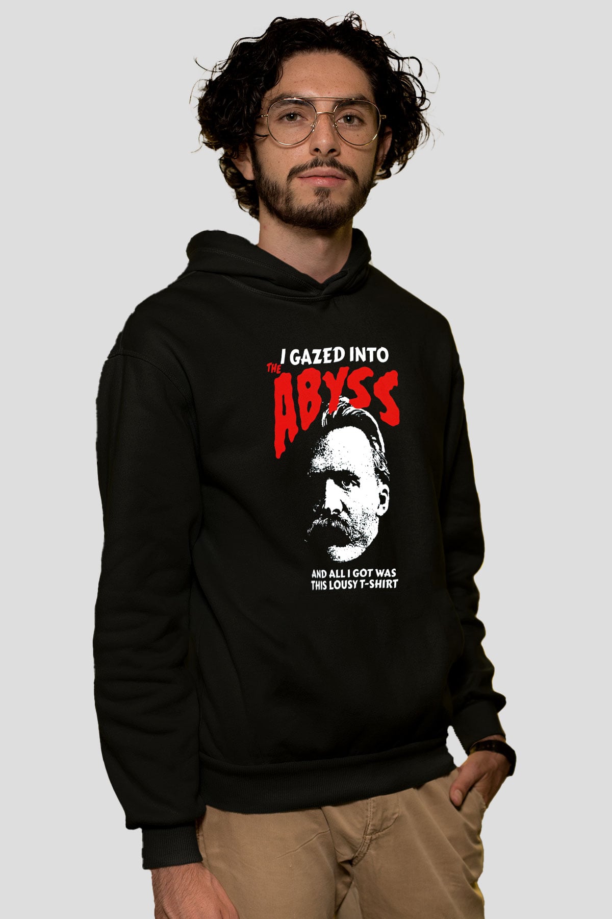 Filozof Siyah Unisex Kapüşonlu Sweatshirt