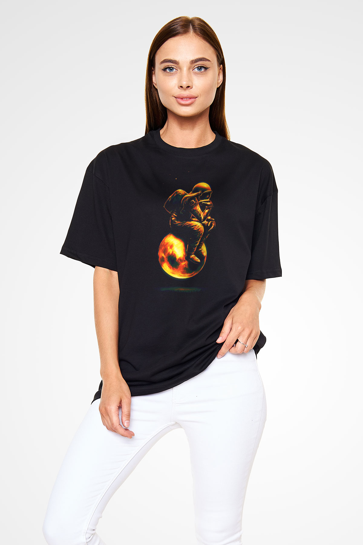Filozof Siyah Oversize Tişört Oversize T-shirt - TişörtFabrikası
