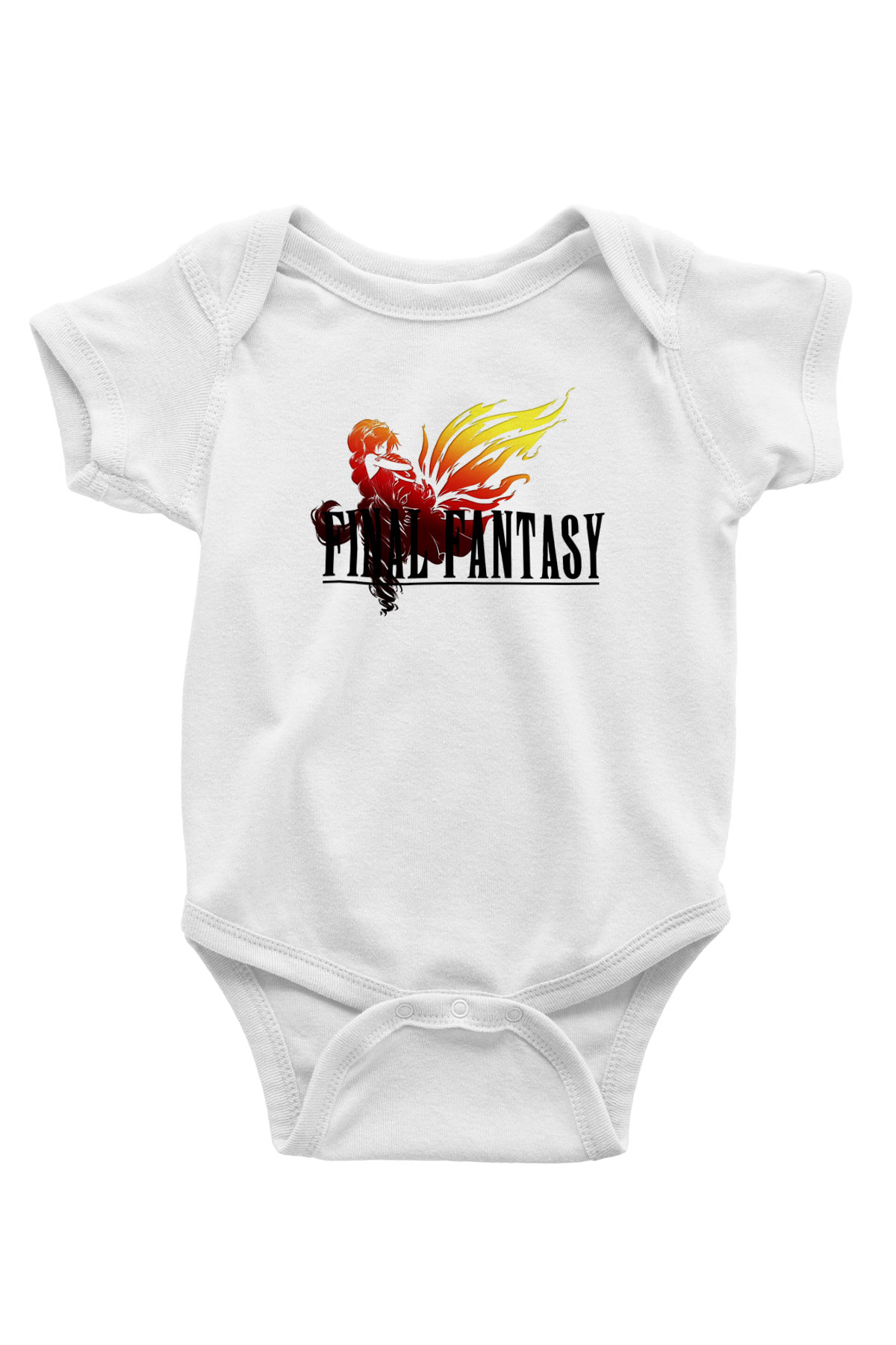 Final Fantasy Baskılı Beyaz Unisex Bebek Body - Zıbın
