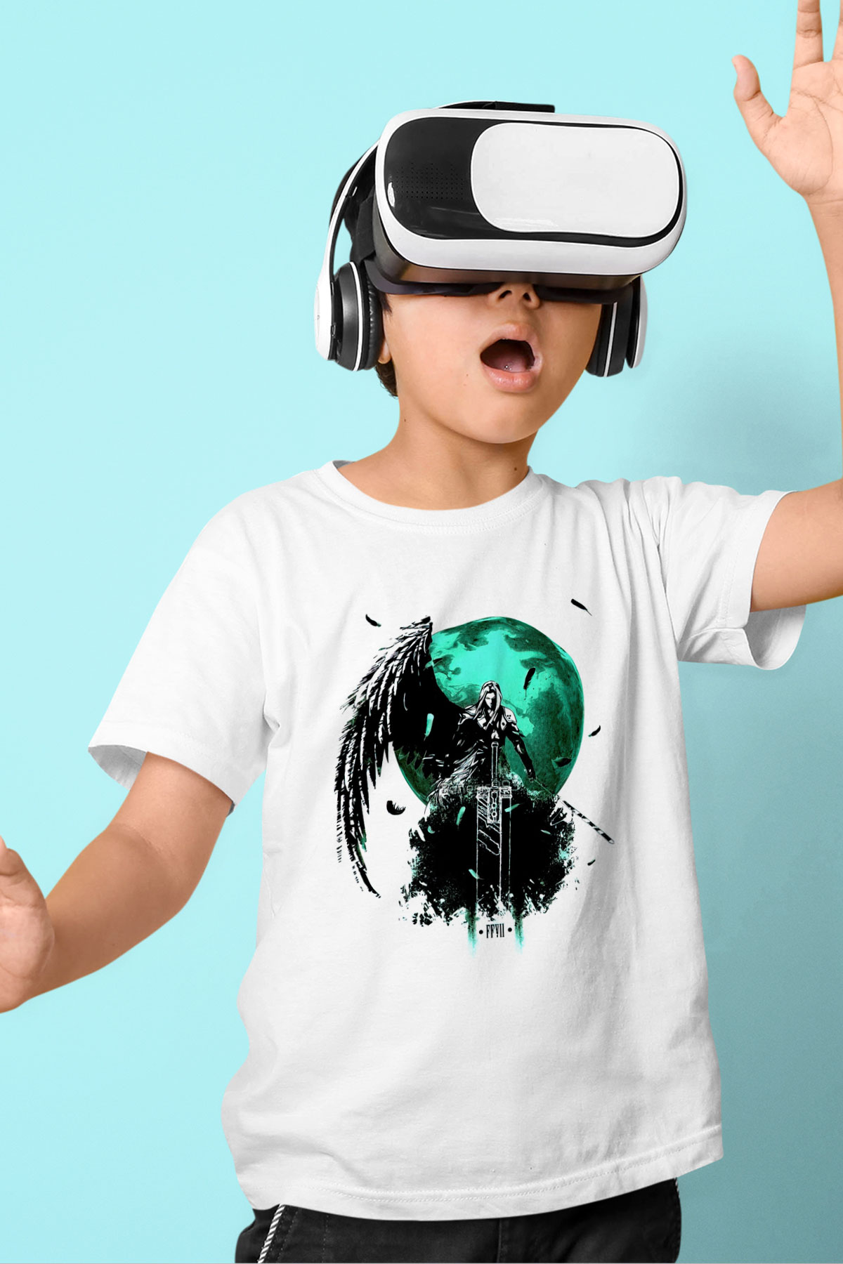 Final Fantasy Beyaz Unisex Çocuk Tişört