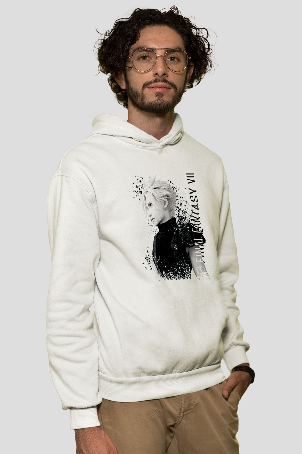 Final Fantasy Beyaz Unisex Hoodie