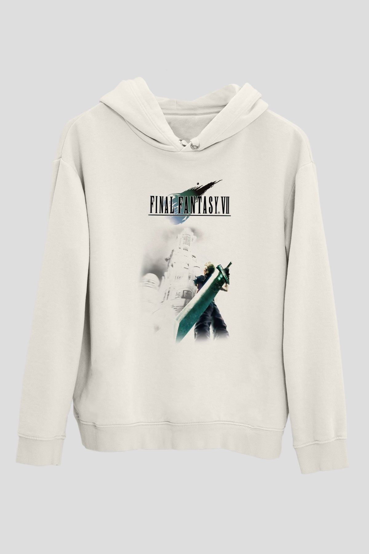 Final Fantasy Beyaz Unisex Hoodie