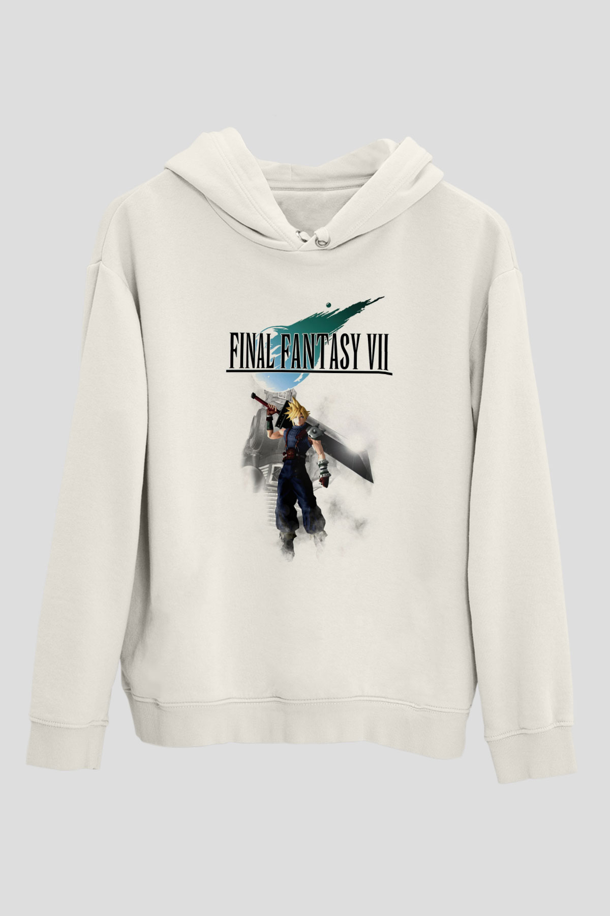 Final Fantasy Beyaz Unisex Hoodie