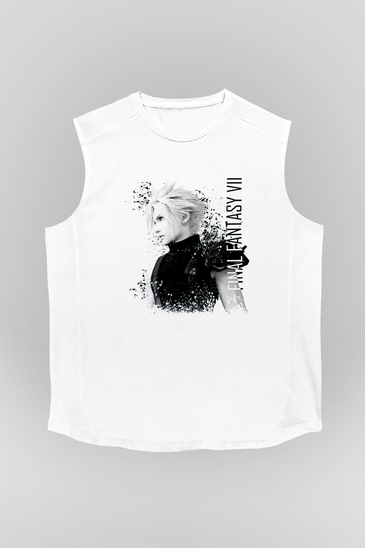 Final Fantasy Beyaz Unisex Kolsuz Tişört