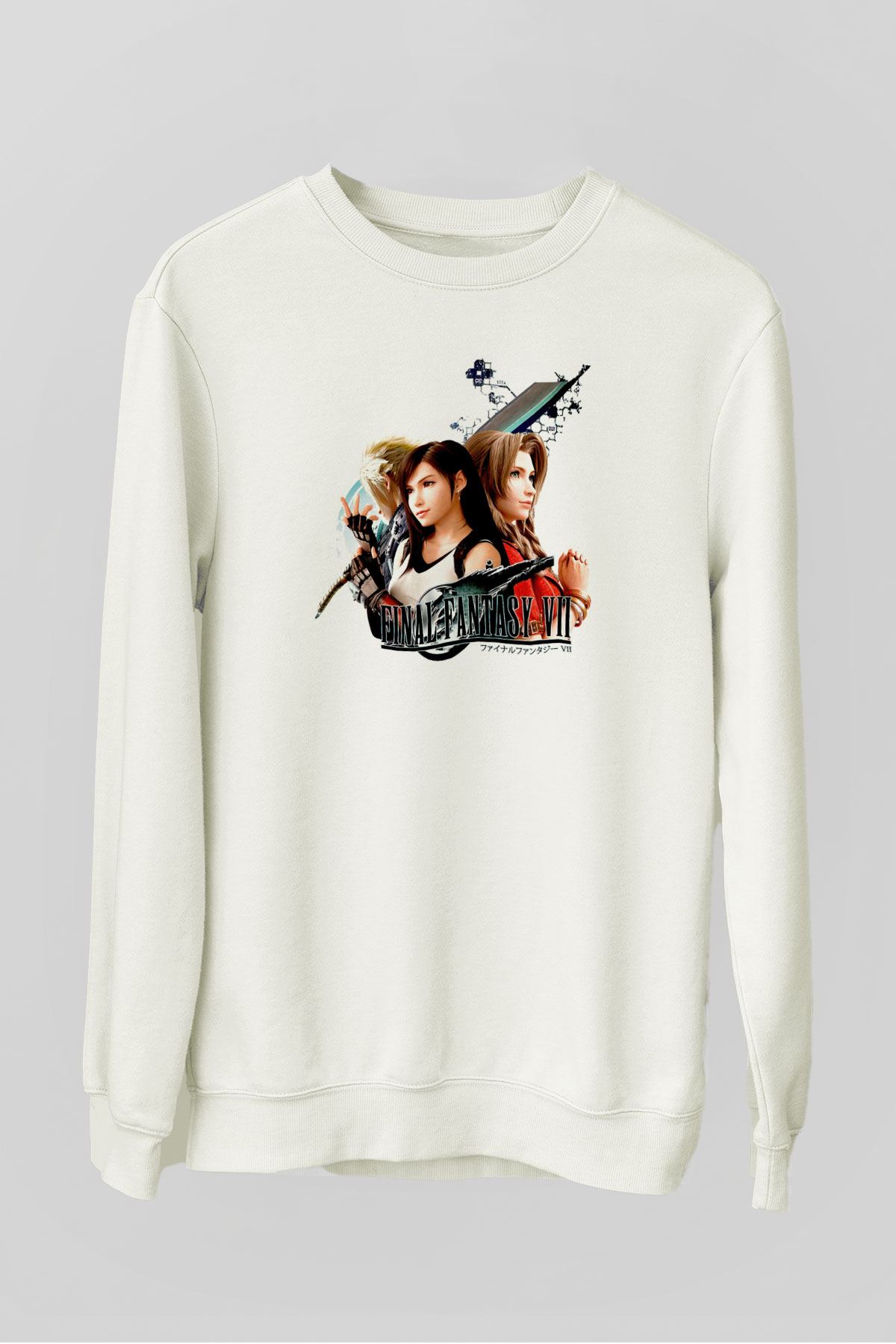 Final Fantasy Beyaz Unisex Sweatshirt