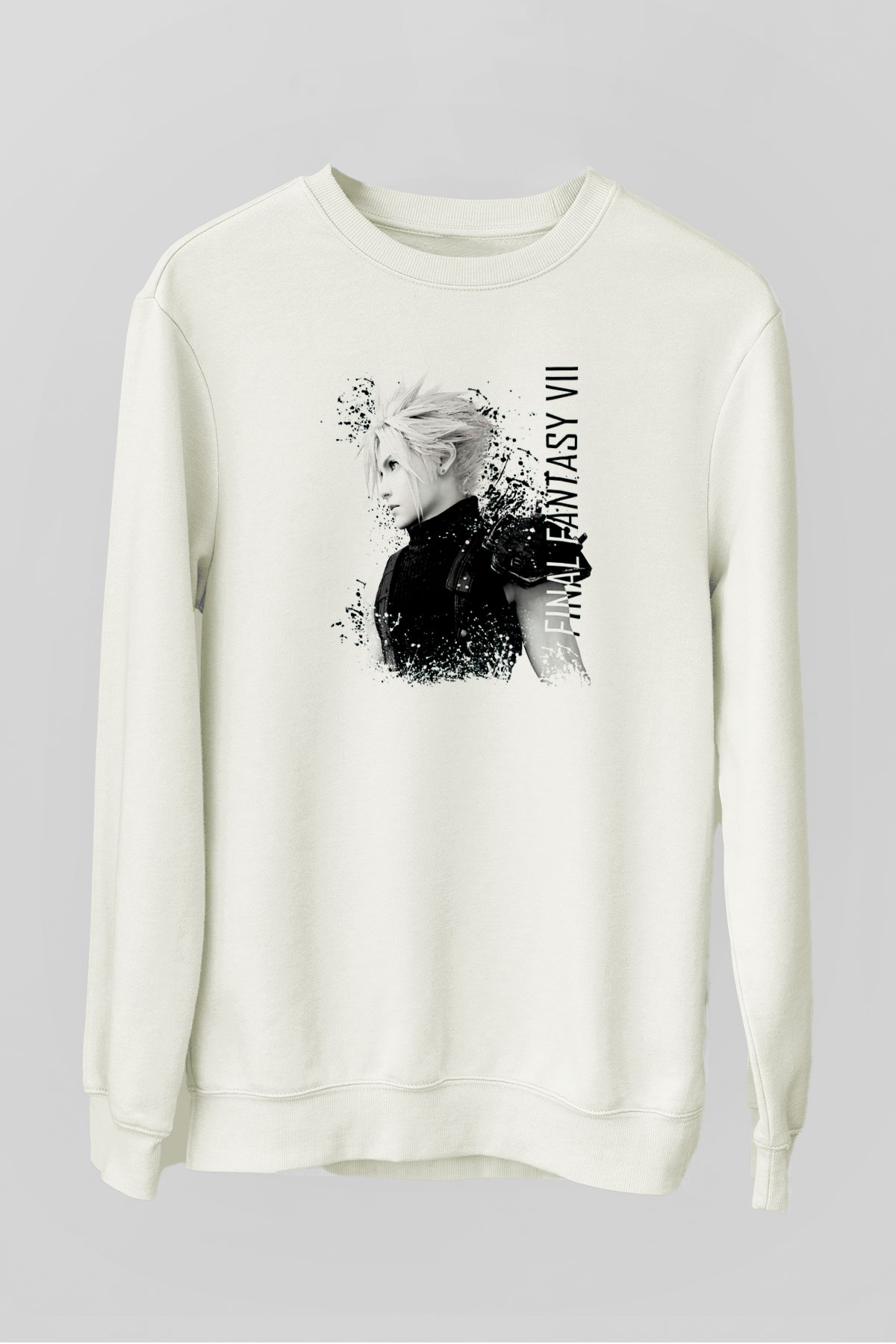 Final Fantasy Beyaz Unisex Sweatshirt