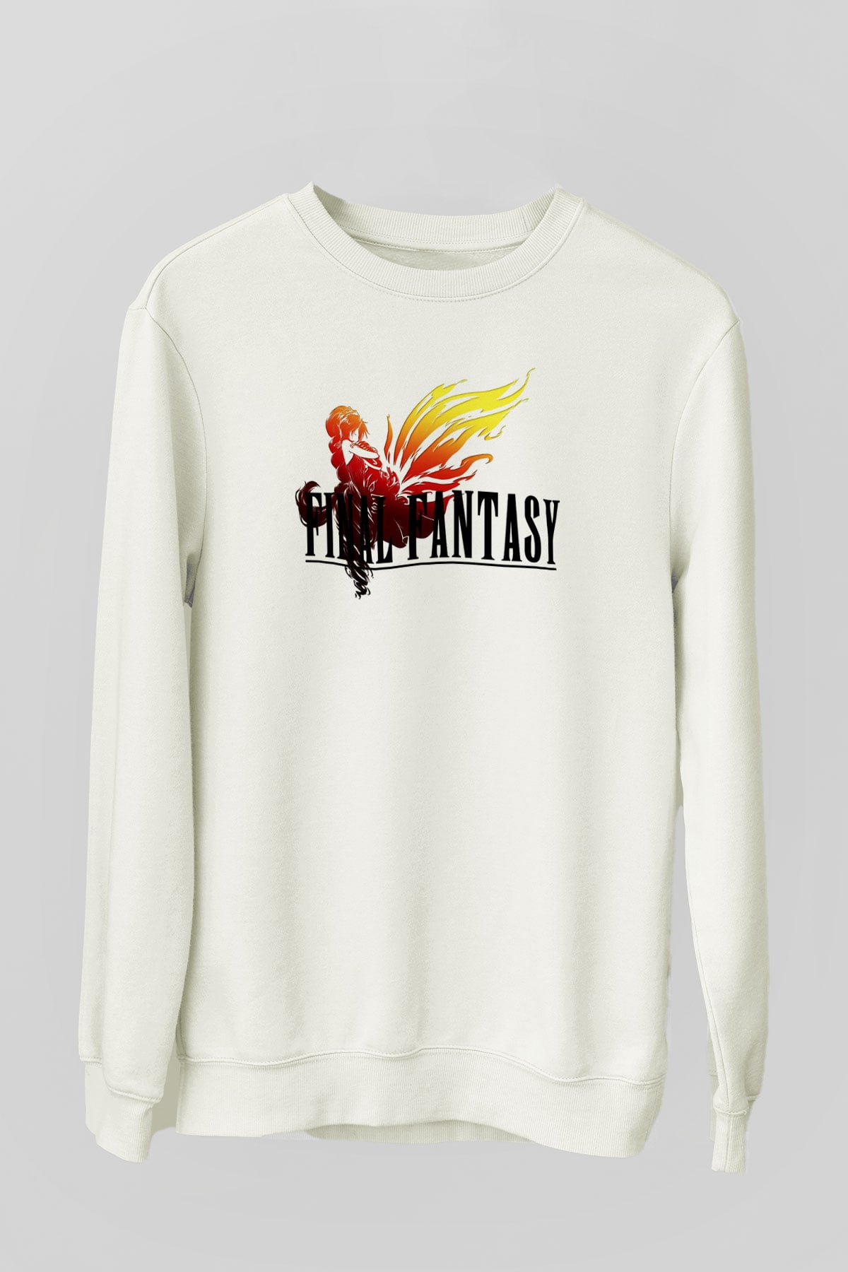 Final Fantasy Beyaz Unisex Sweatshirt
