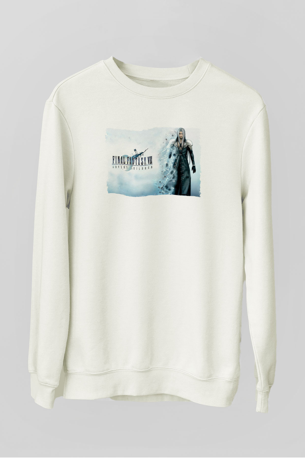 Final Fantasy Beyaz Unisex Sweatshirt