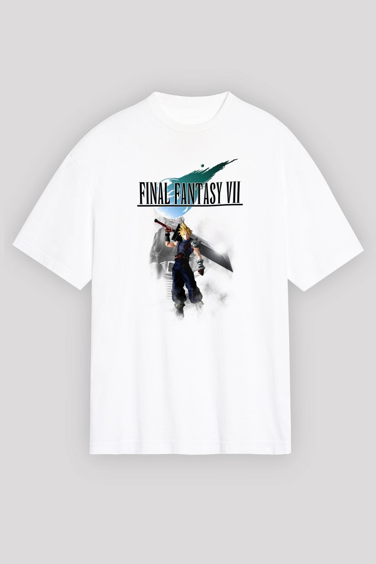 Final Fantasy Beyaz Oversize Tişört Oversize T-shirt