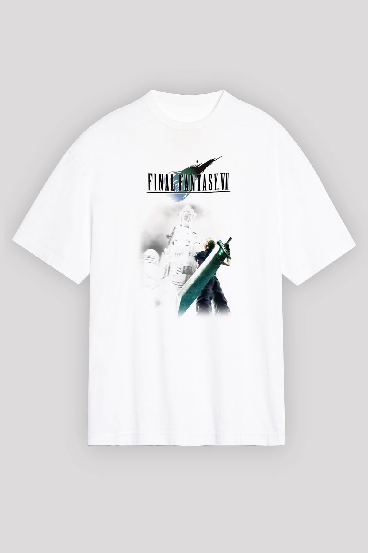 Final Fantasy Beyaz Oversize Tişört Oversize T-shirt