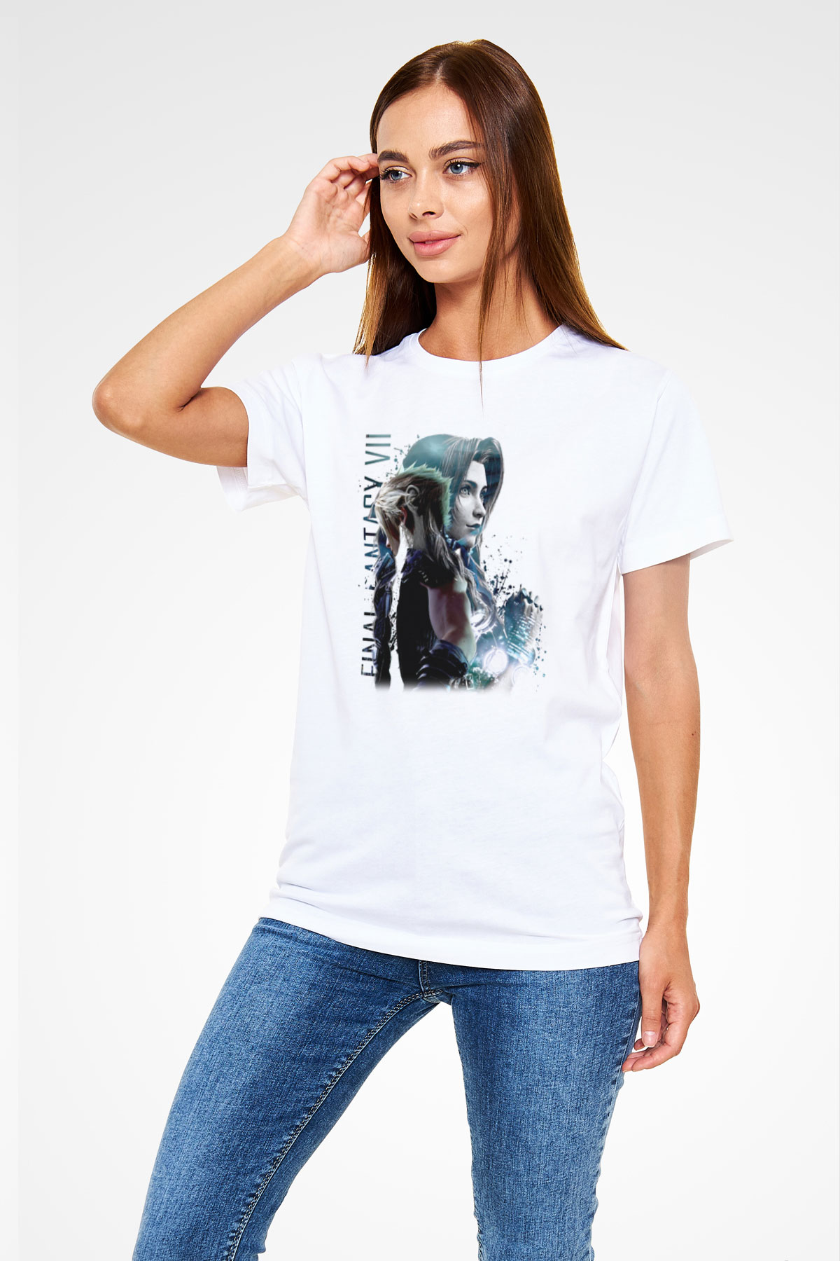 Final Fantasy Beyaz Unisex Tişört T-Shirt