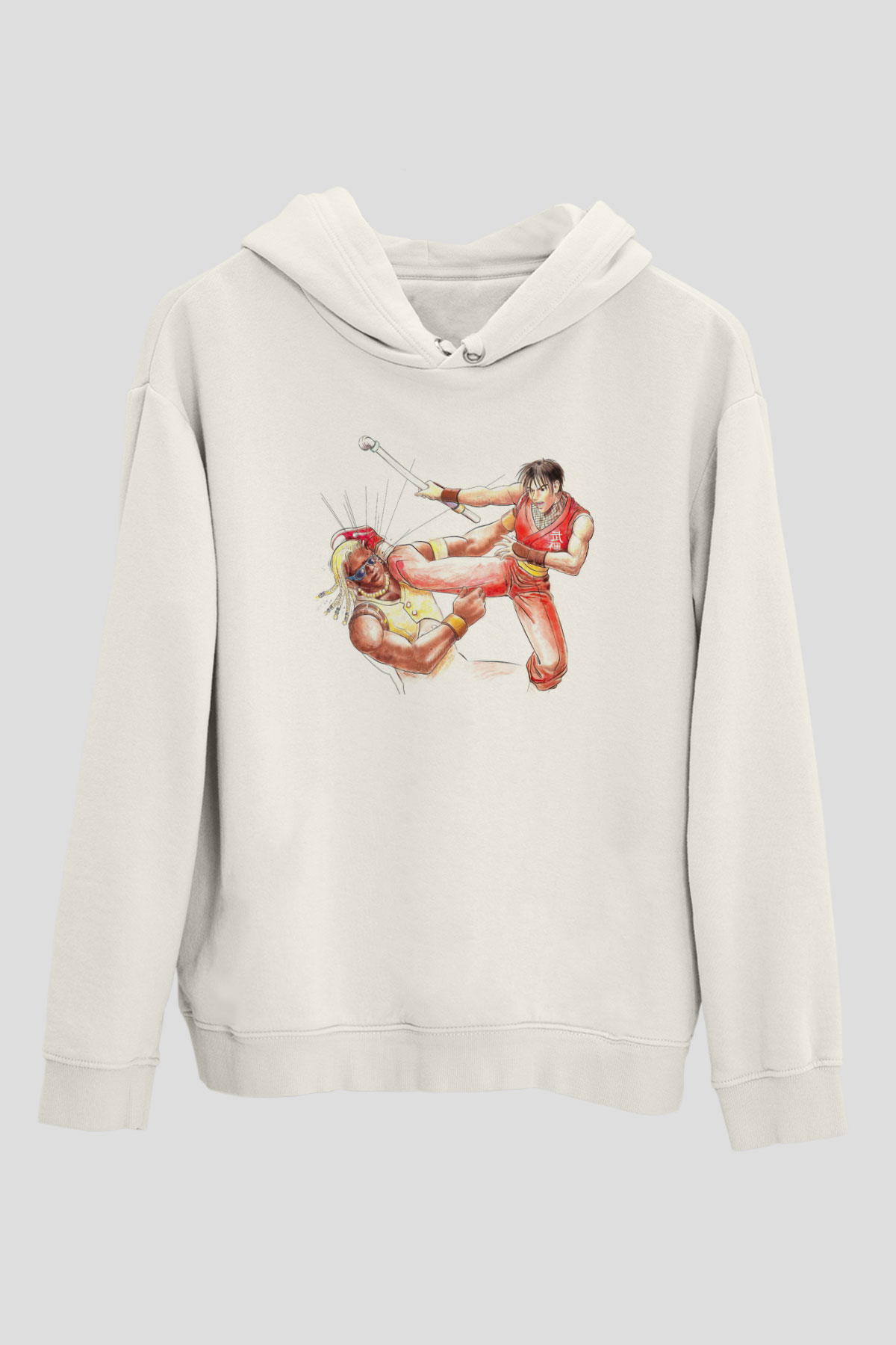 Final Fight Beyaz Unisex Hoodie