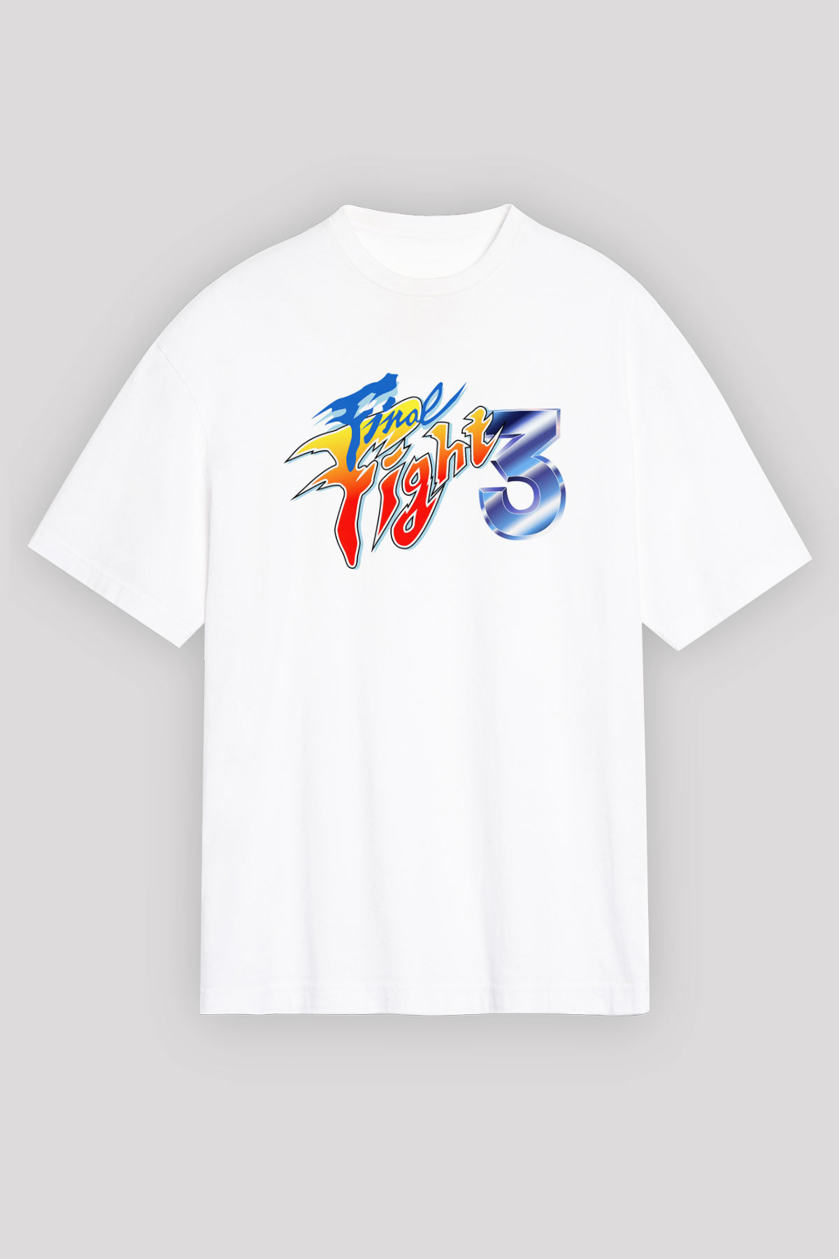 Final Fight Beyaz Oversize Tişört Oversize T-shirt