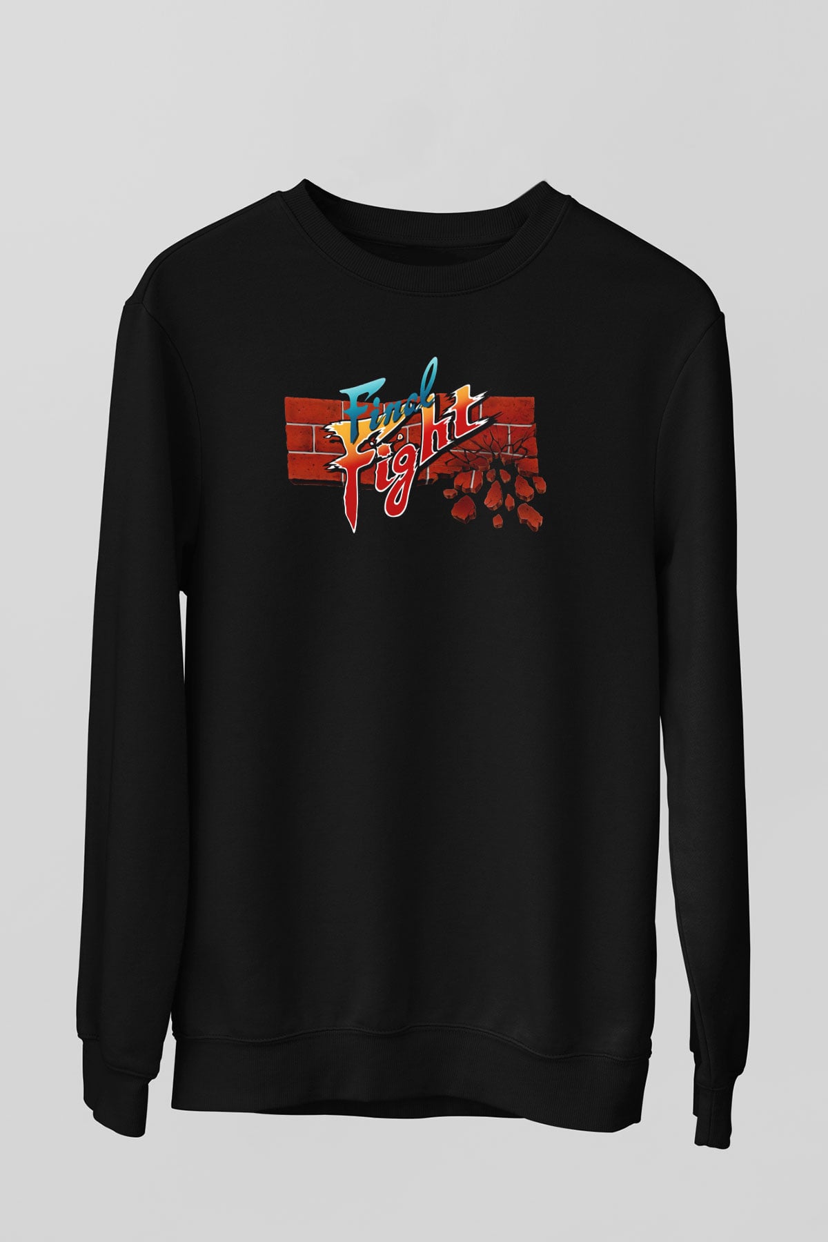 Final Fight Siyah Unisex Sweatshirt