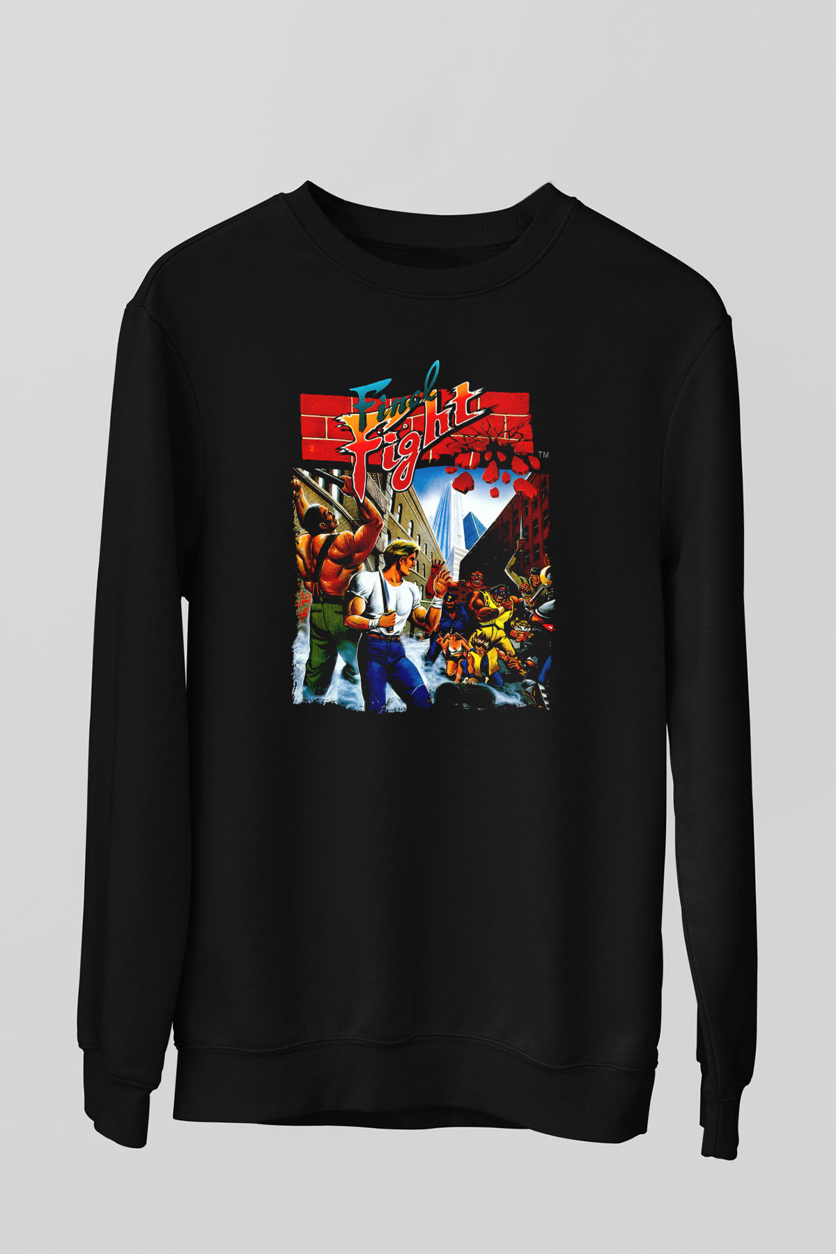 Final Fight Siyah Unisex  Sweatshirt