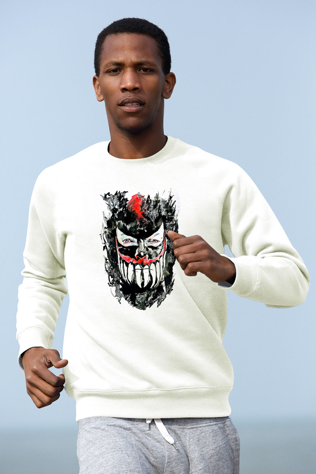 Finn Balor Baskılı Beyaz Unisex Sweatshirt