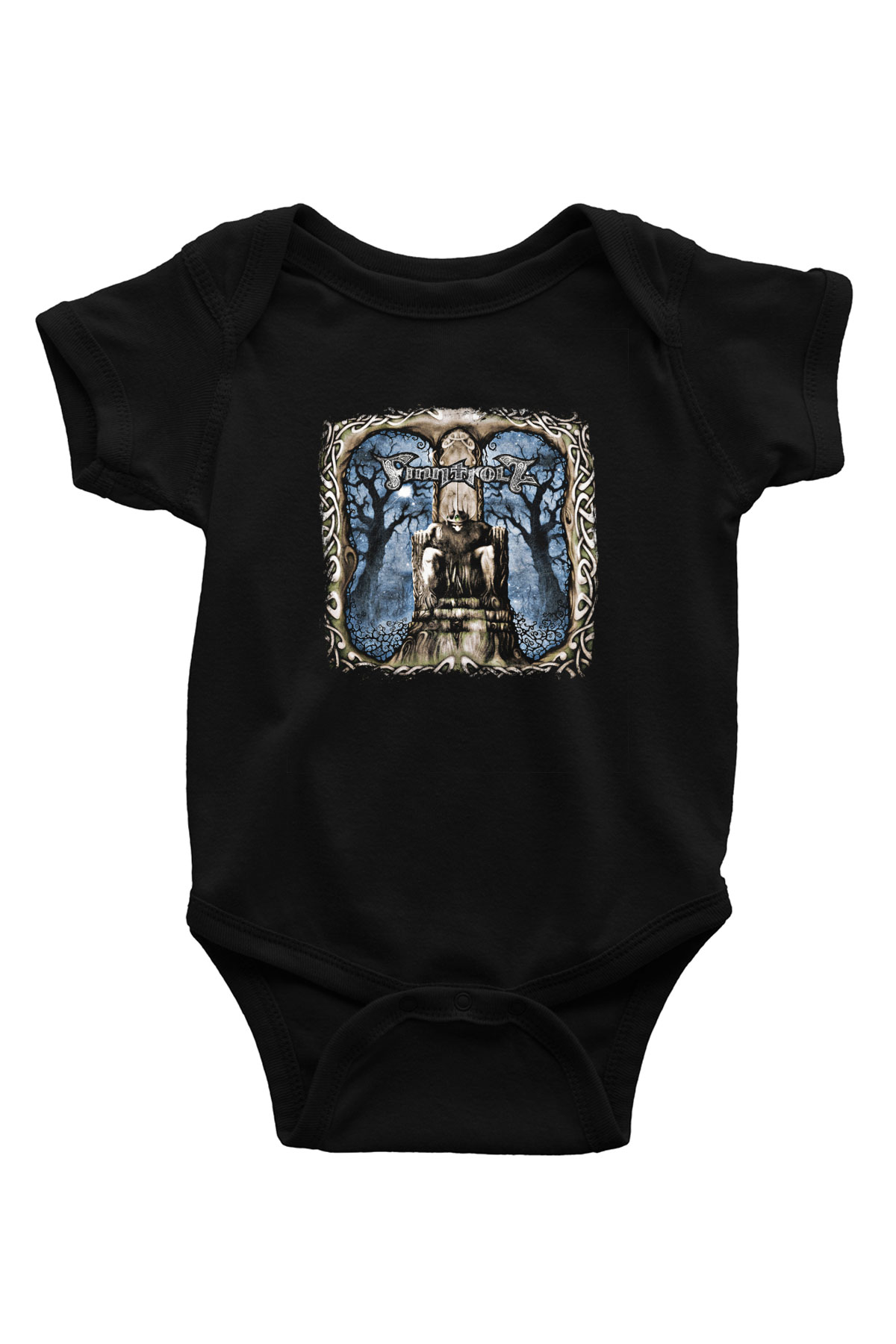 Finntroll Baskılı Unisex Siyah Bebek Body - Zıbın