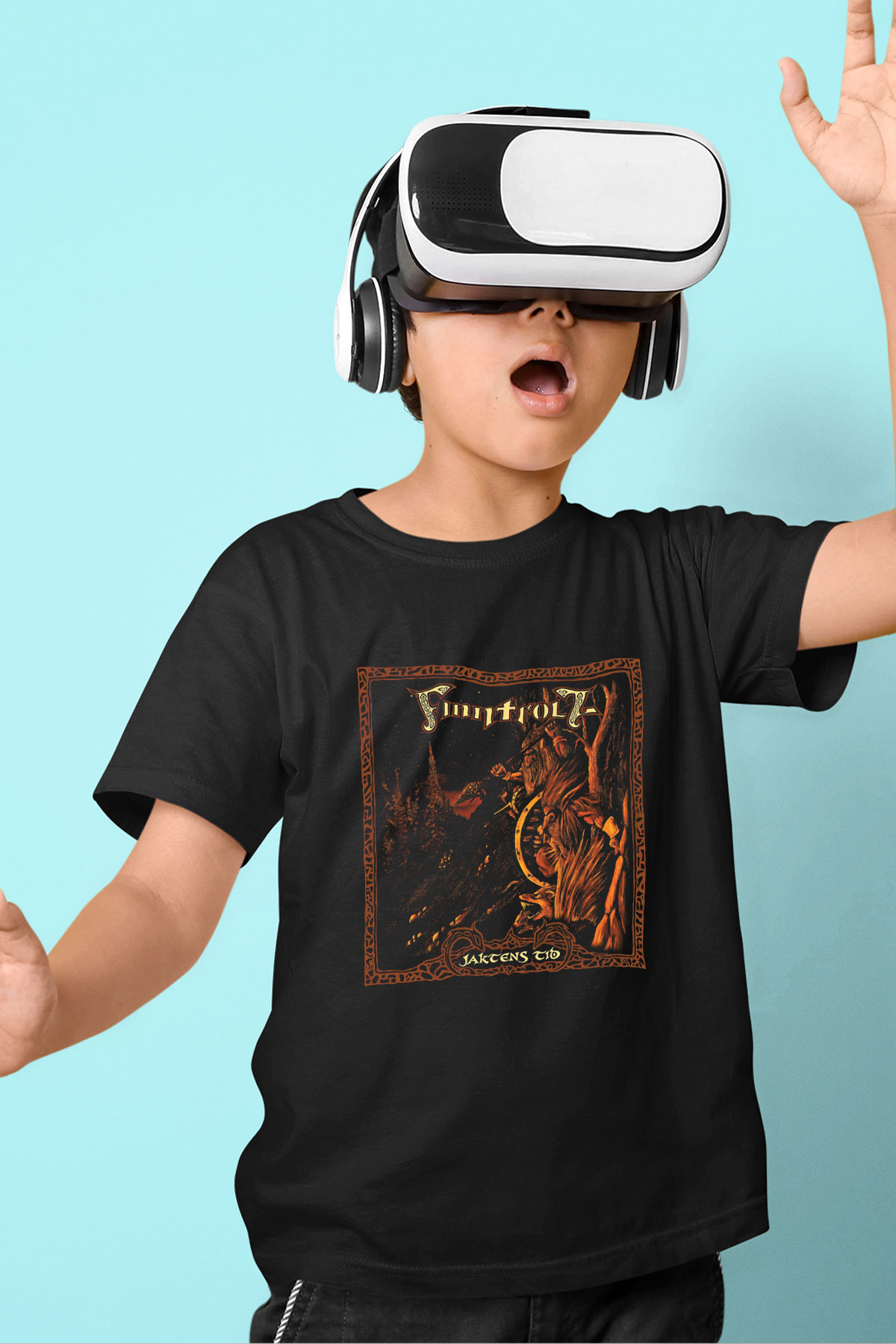 Finntroll Baskılı Unisex Siyah Çocuk Tişört