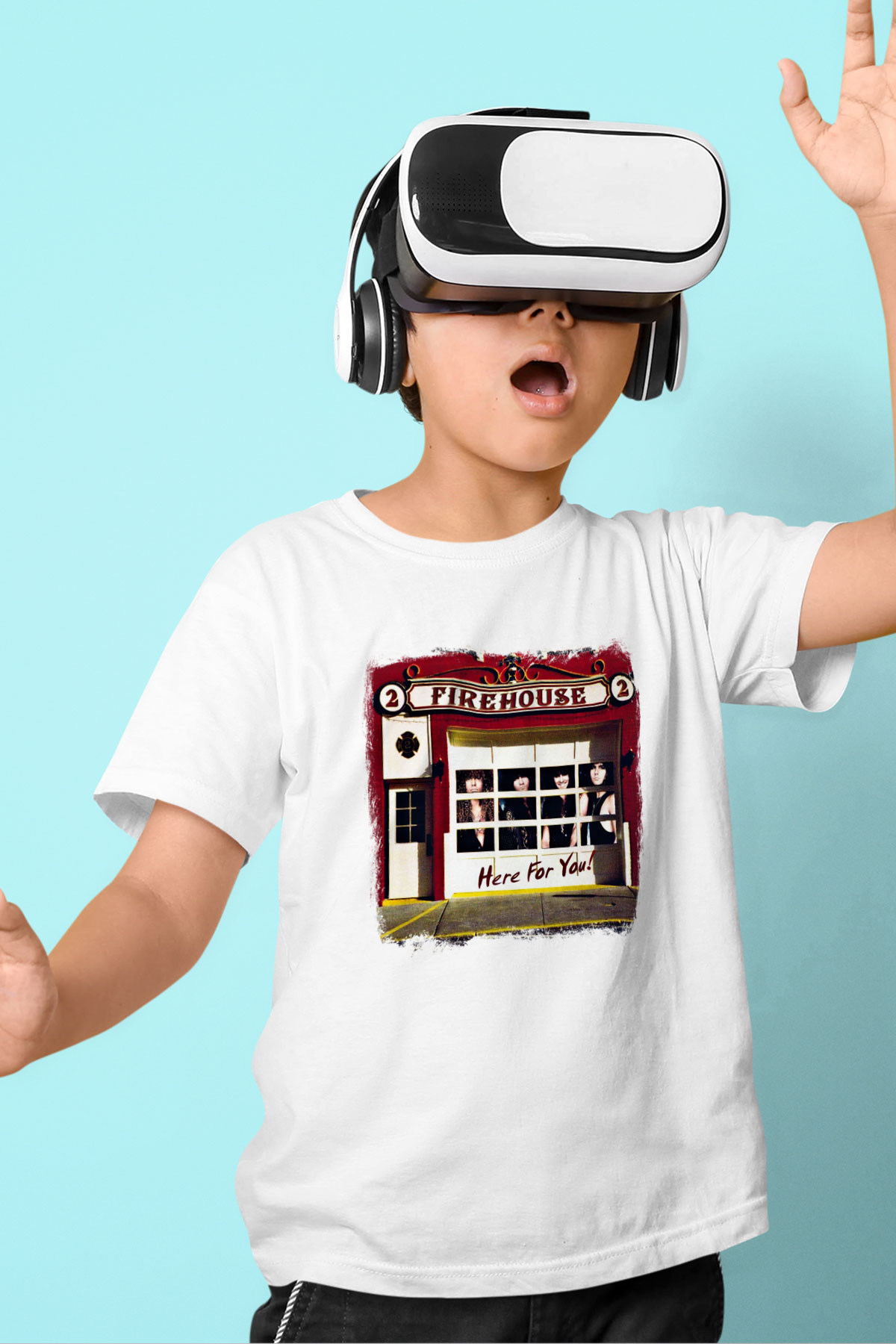 FireHouse Baskılı Unisex Beyaz Çocuk Tişört