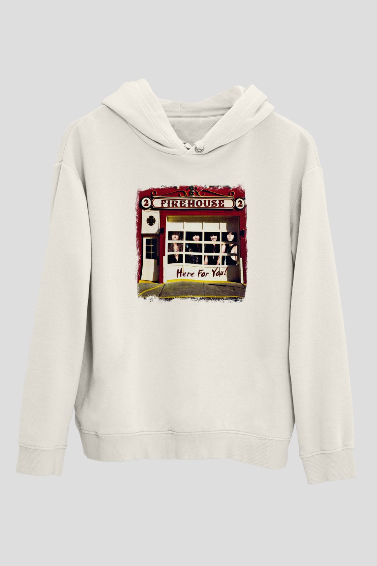 FireHouse Baskılı Unisex Beyaz Hoodie