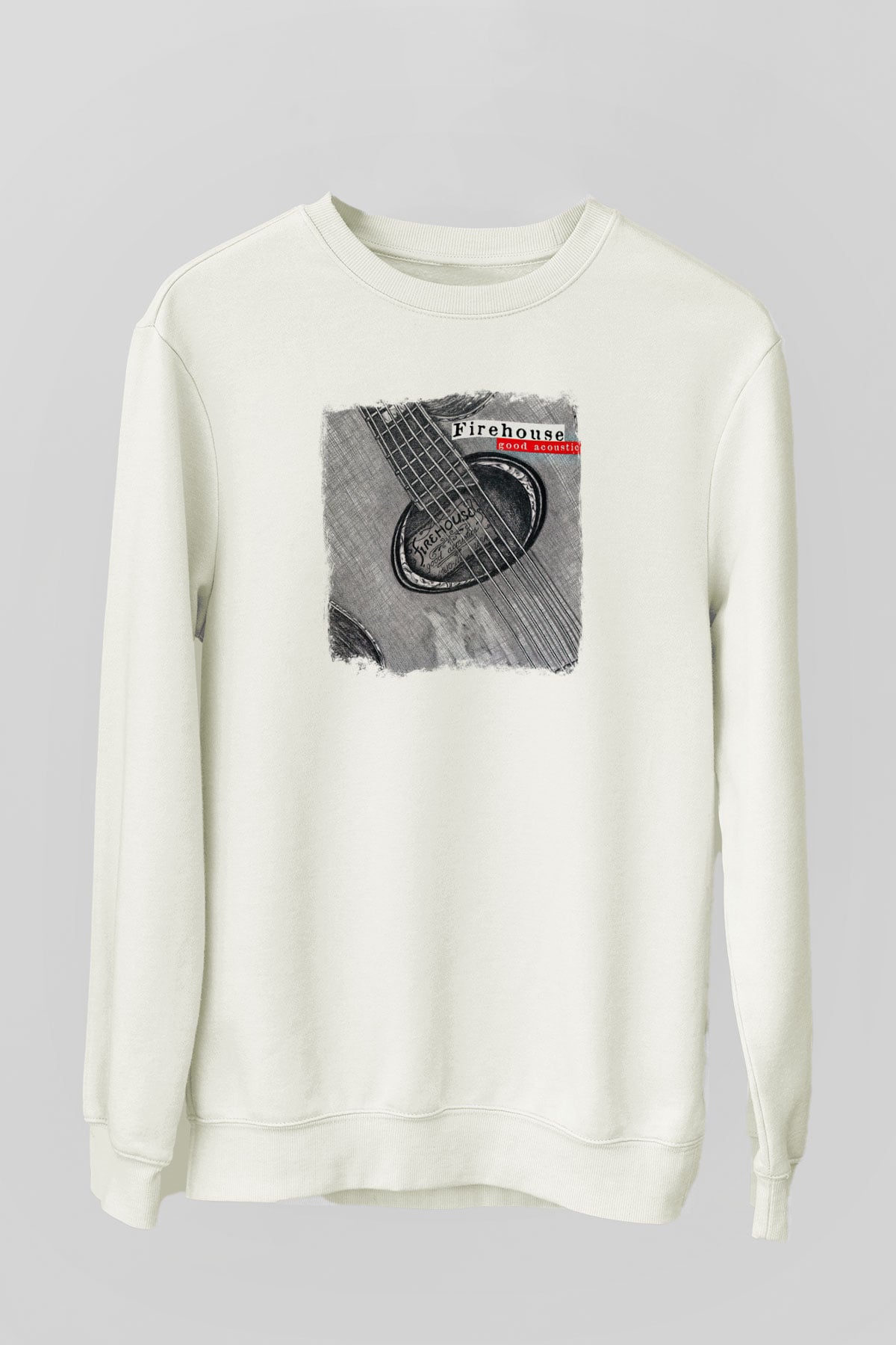 FireHouse Baskılı Unisex Beyaz Sweatshirt