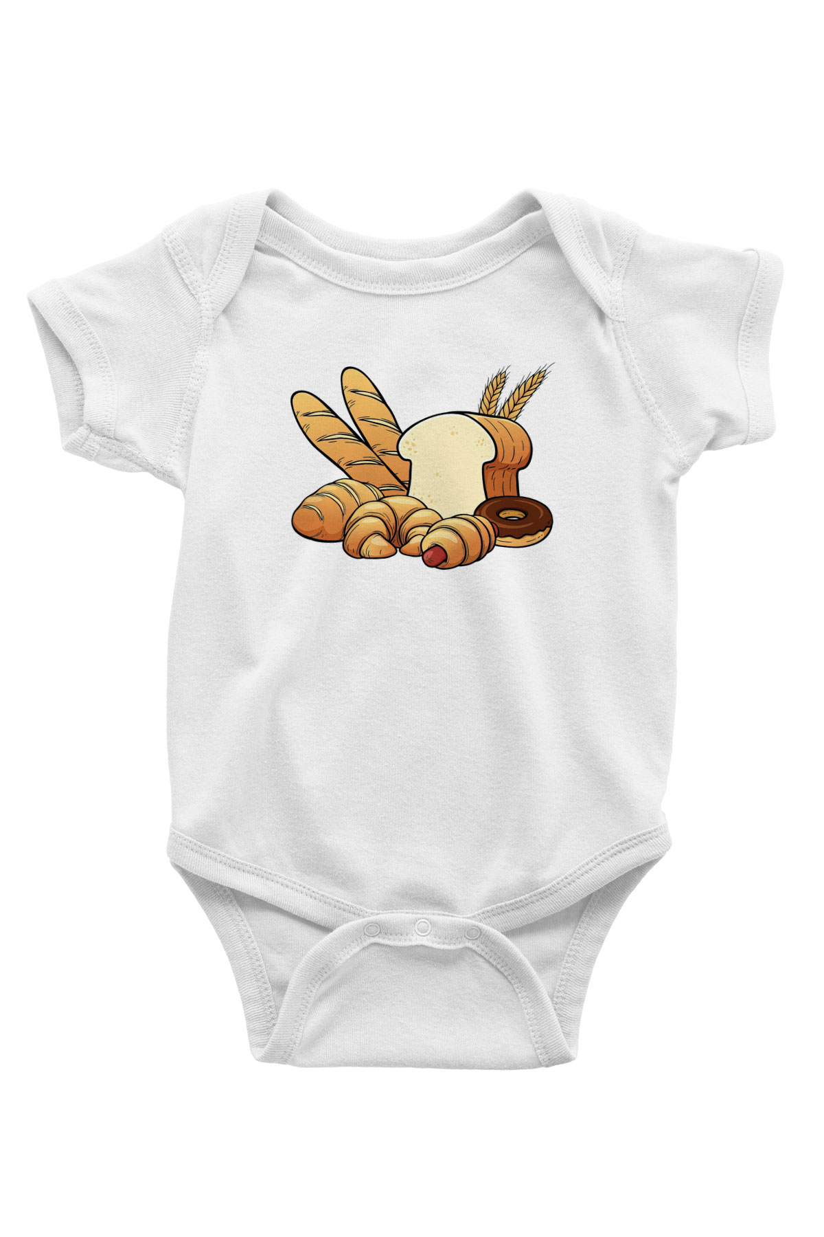 Fırıncı Baskılı Beyaz Unisex Bebek Body - Zıbın